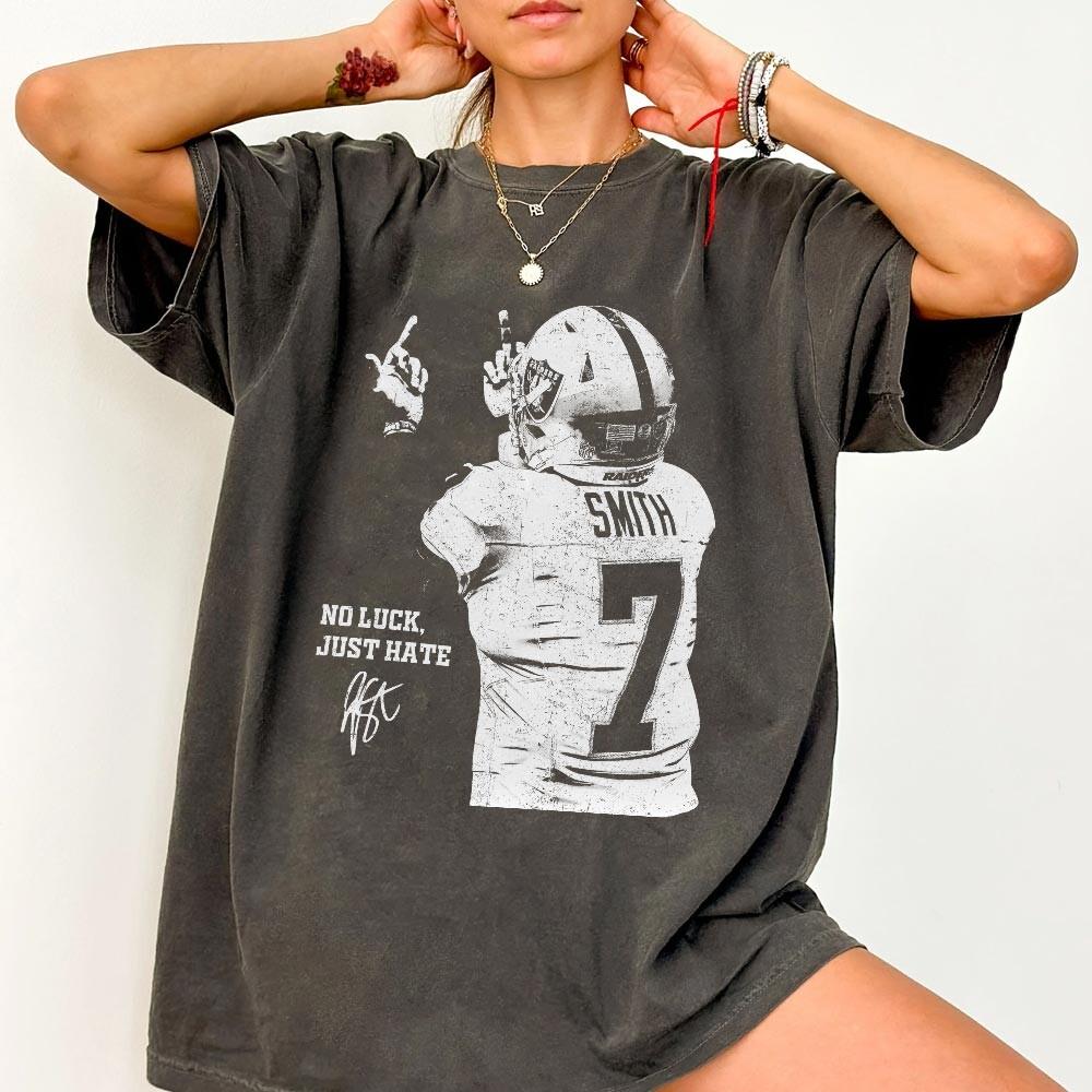 No Luck Just Hate Geno Smith Vintage Football T-Shirt – Seattle Retro 90s Style Tee