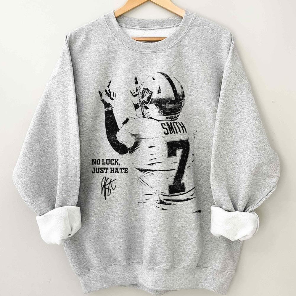 No Luck Just Hate Geno Smith Vintage Football T-Shirt – Seattle Retro 90s Style Tee