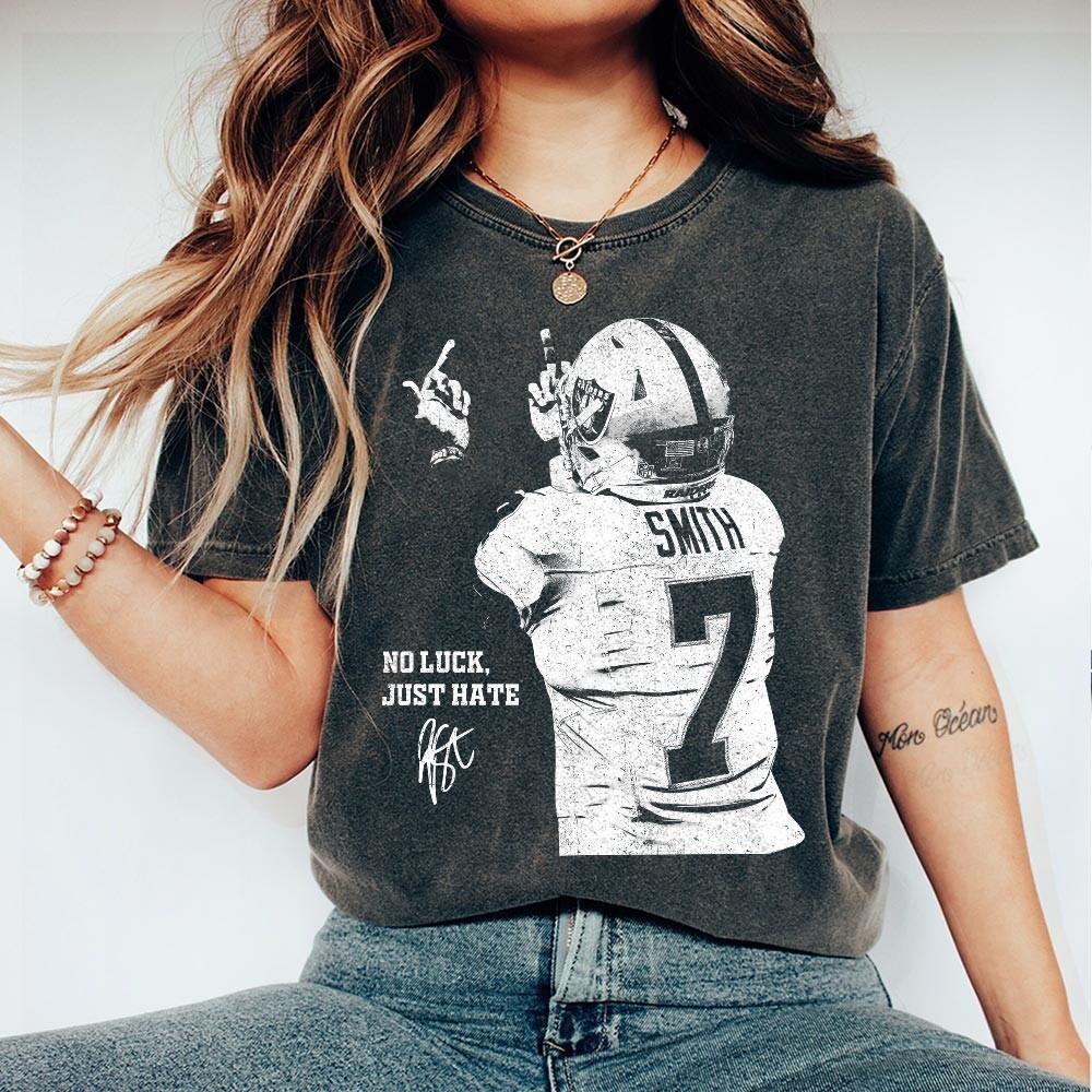 No Luck Just Hate Geno Smith Vintage Football T-Shirt – Seattle Retro 90s Style Tee