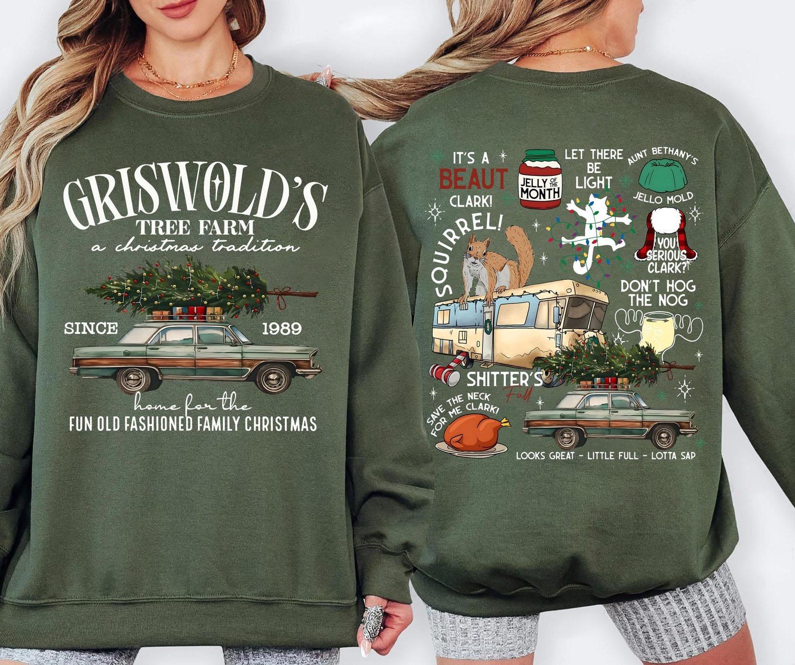 Vintage Griswold Christmas Tree Farm Sweatshirt Funny Family Xmas Shirt Holiday Crewneck