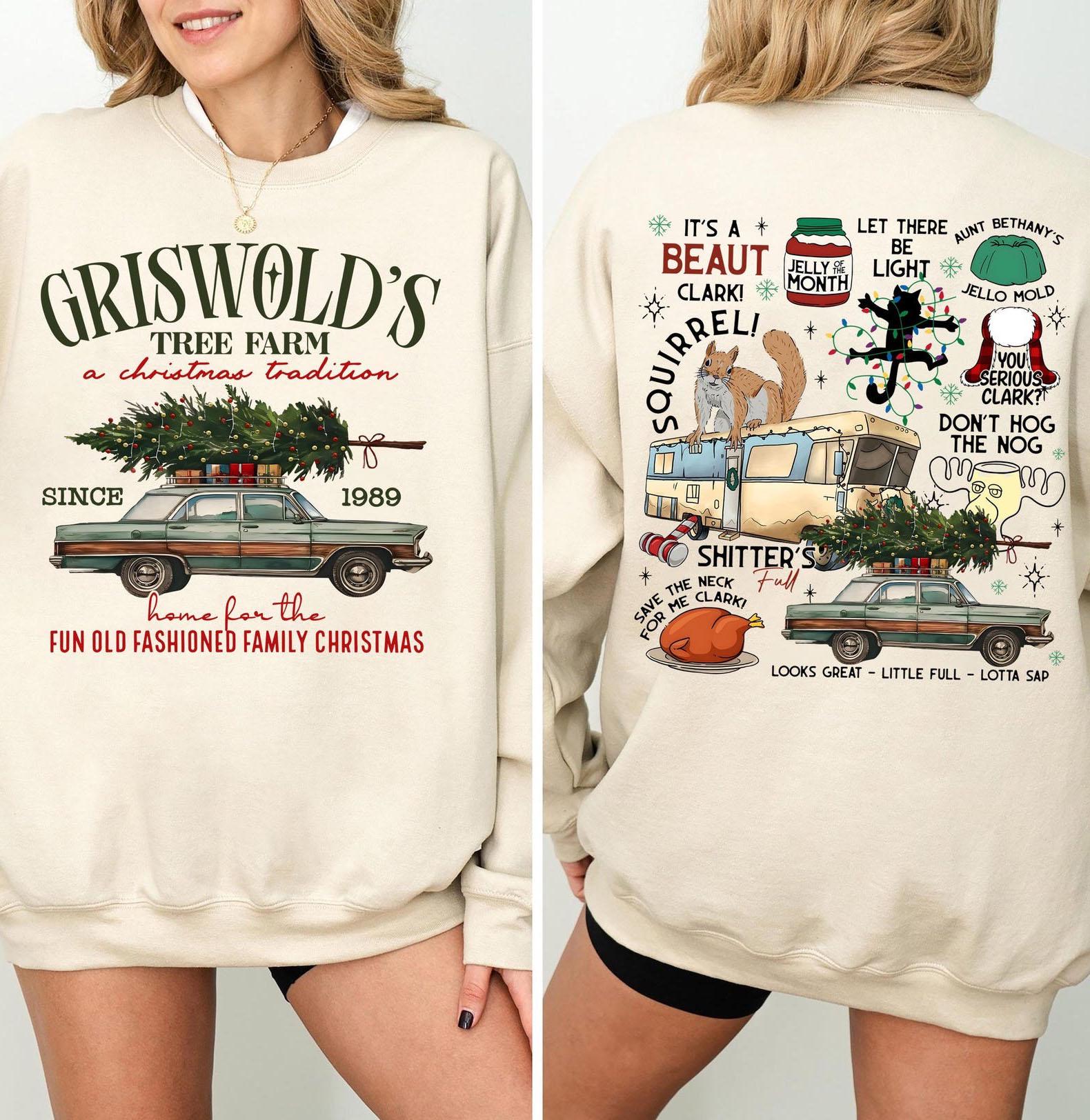 Vintage Griswold Christmas Tree Farm Sweatshirt Funny Family Xmas Shirt Holiday Crewneck
