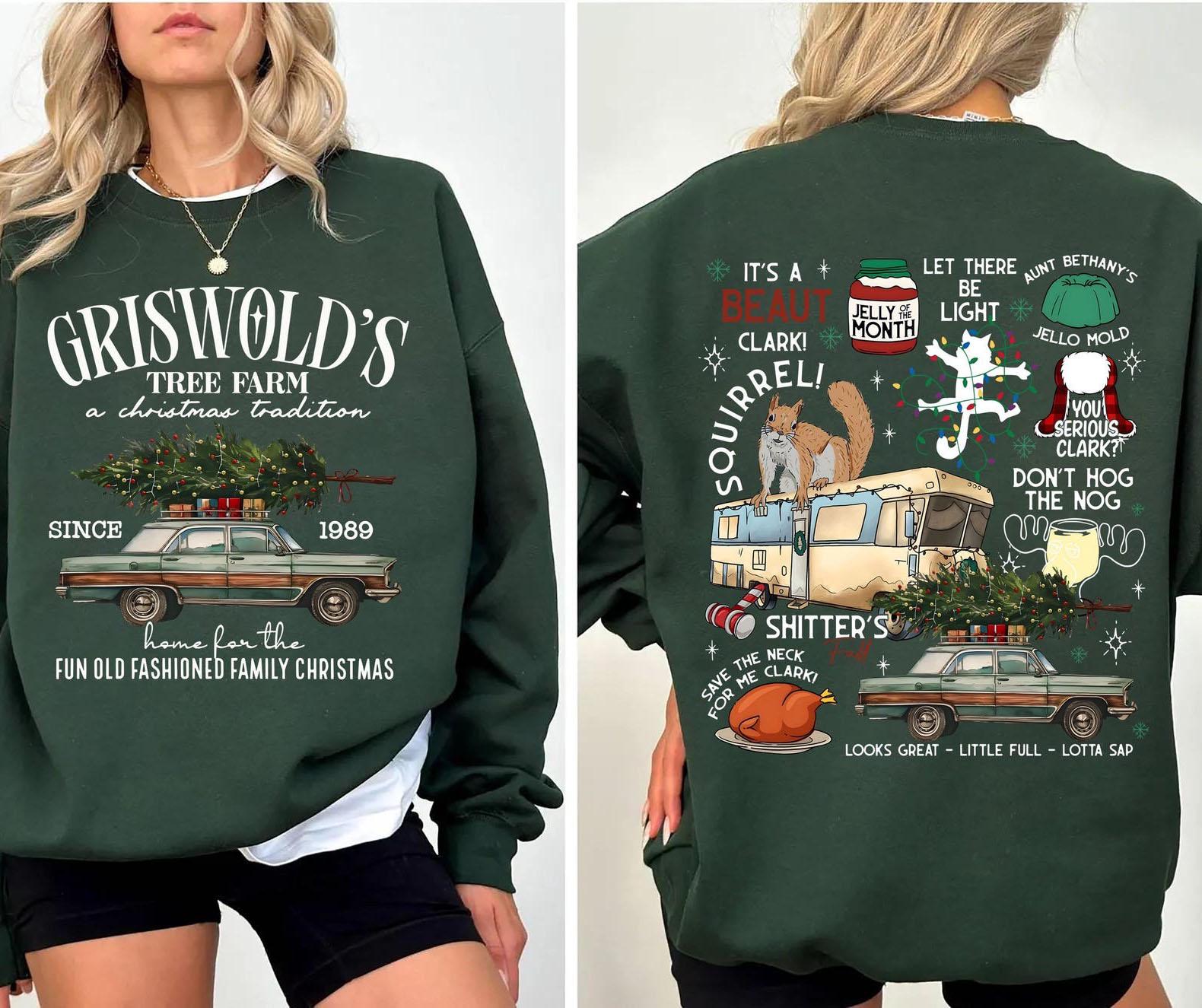 Vintage Griswold Christmas Tree Farm Sweatshirt Funny Family Xmas Shirt Holiday Crewneck