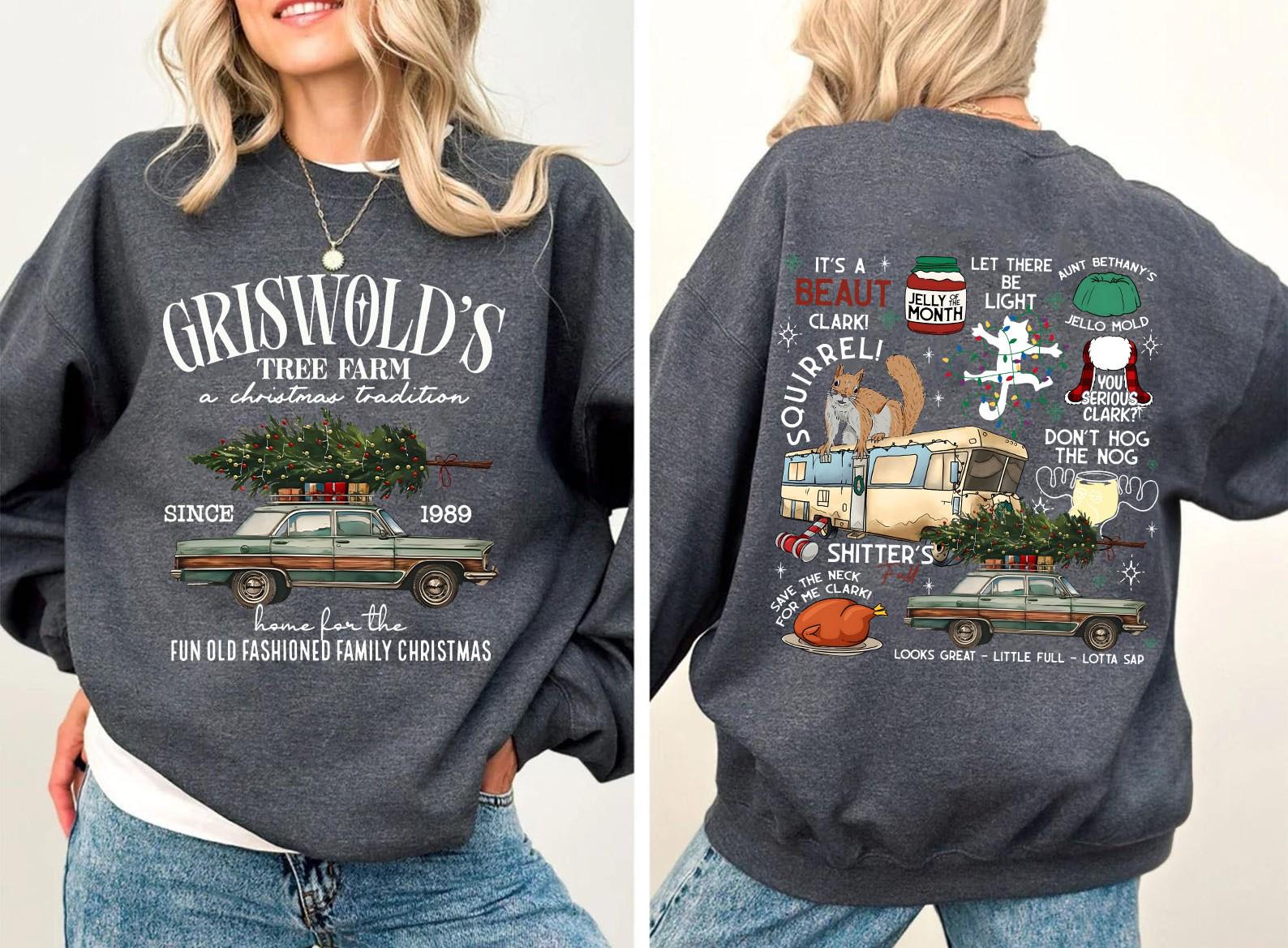 Vintage Griswold Christmas Tree Farm Sweatshirt Funny Family Xmas Shirt Holiday Crewneck