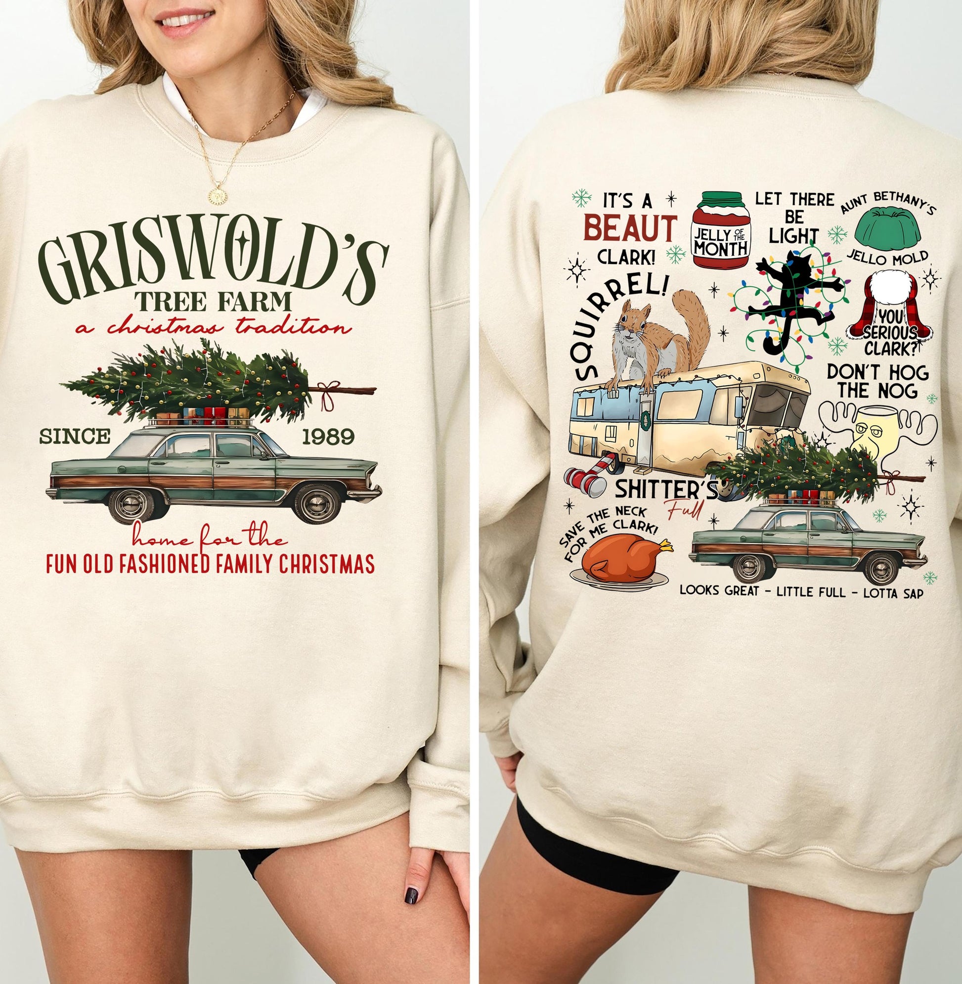 Vintage Griswold Christmas Tree Farm Sweatshirt Fun Old Fashioned Family Christmas Shirt Since 1989 Holiday Crewneck