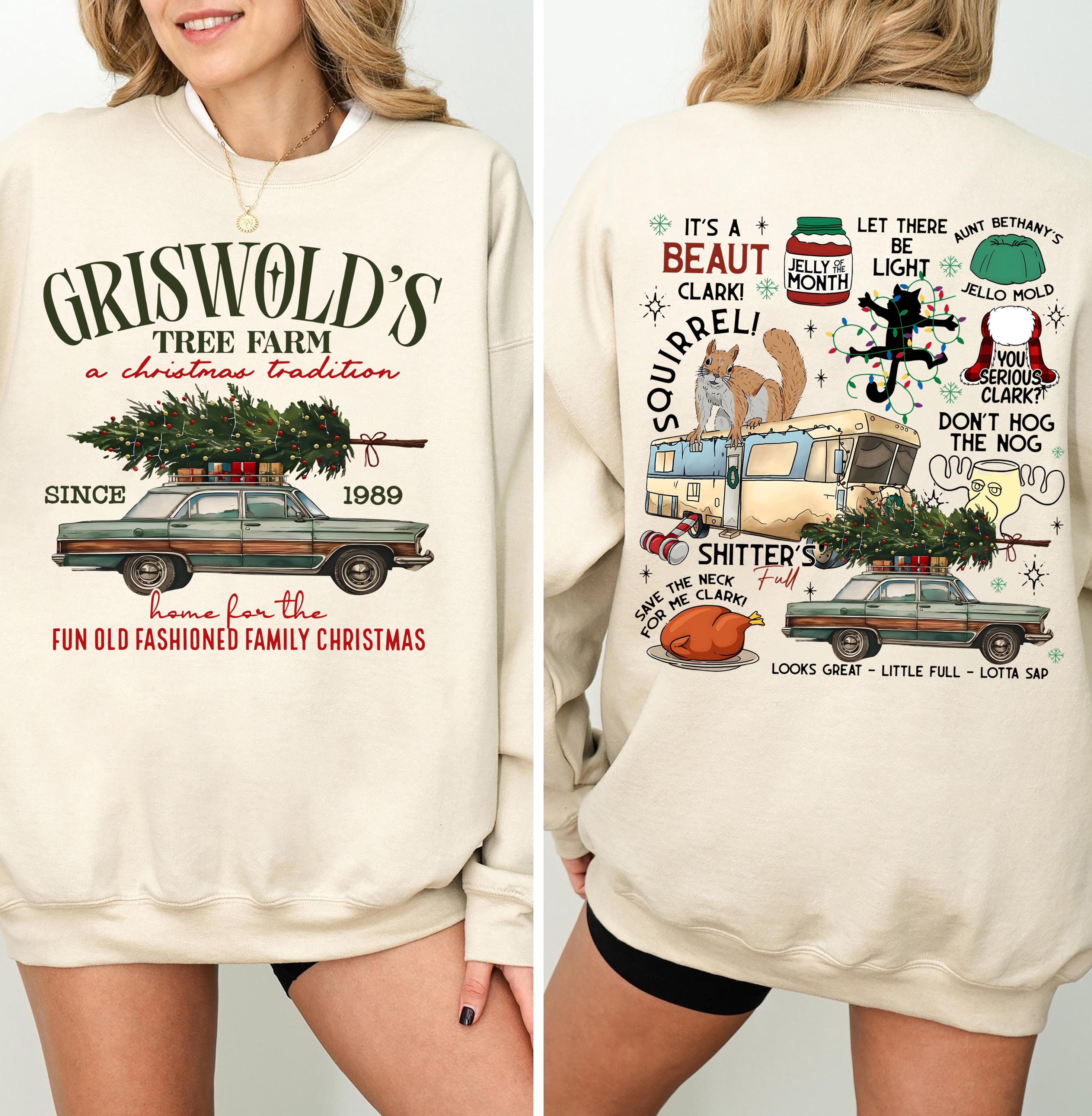 Vintage Griswold Christmas Tree Farm Sweatshirt Fun Old Fashioned Family Christmas Shirt Since 1989 Holiday Crewneck