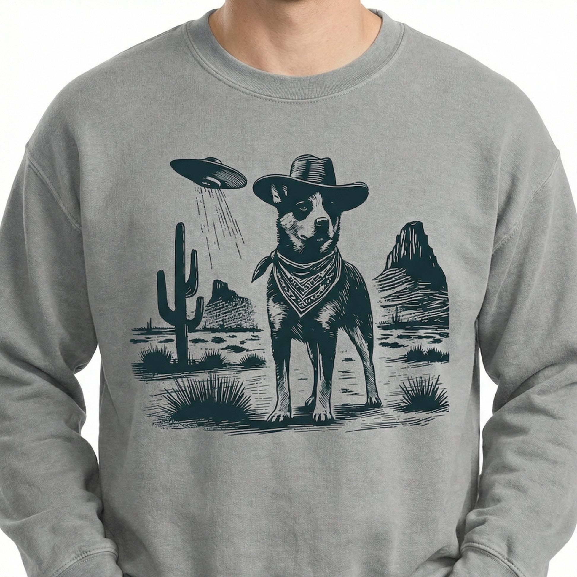 Vintage Heeler UFO Shirt – Australian Cattle Dog Cowboy Funny Graphic Tee