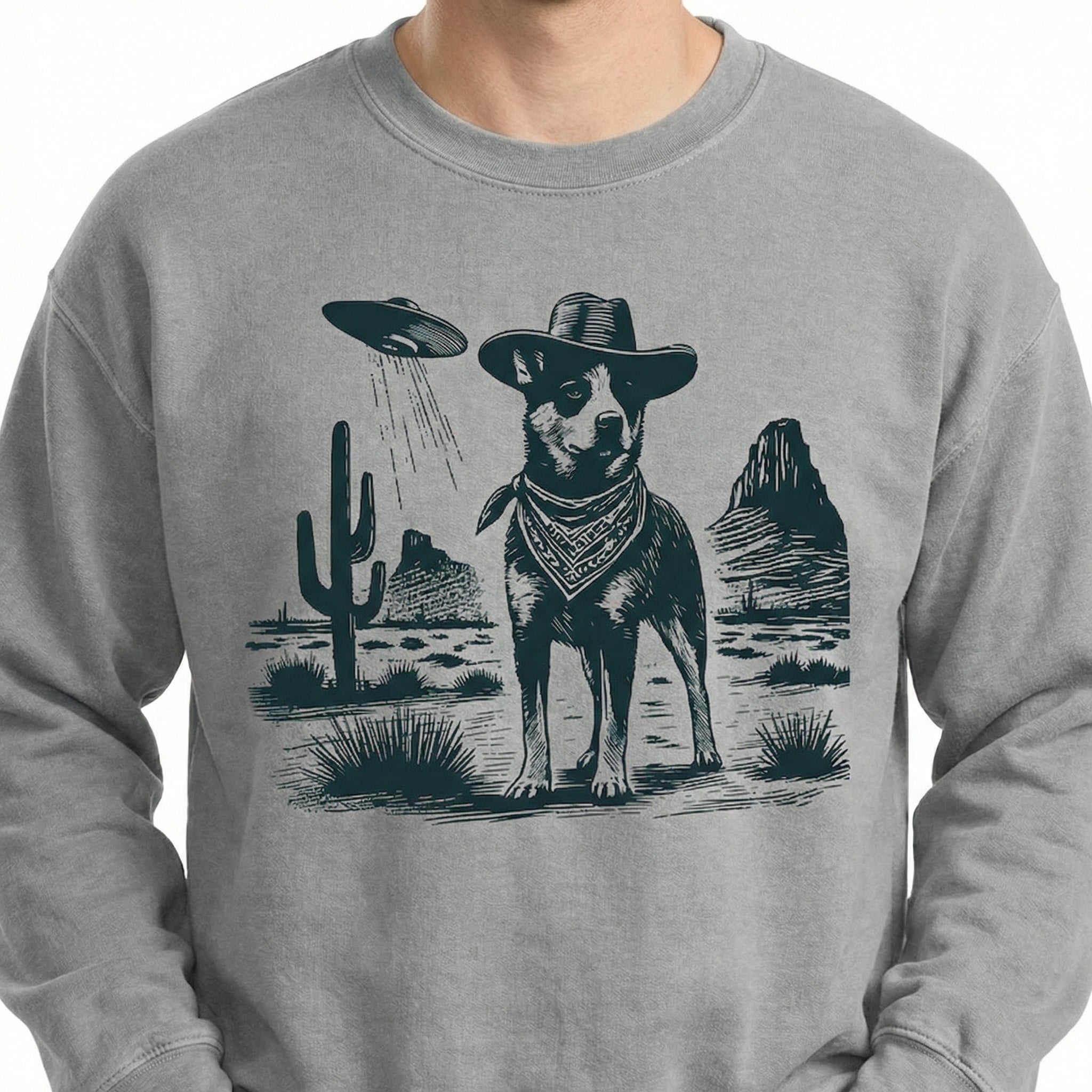 Vintage Heeler UFO Shirt – Australian Cattle Dog Cowboy Funny Graphic Tee