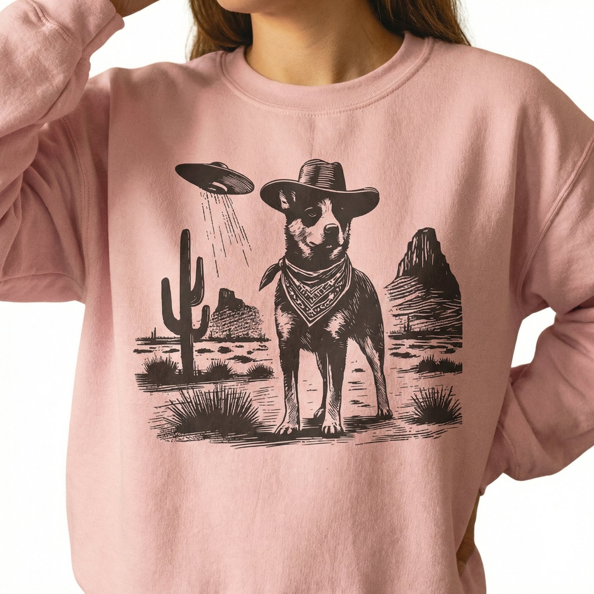 Vintage Heeler UFO Shirt – Australian Cattle Dog Cowboy Funny Graphic Tee