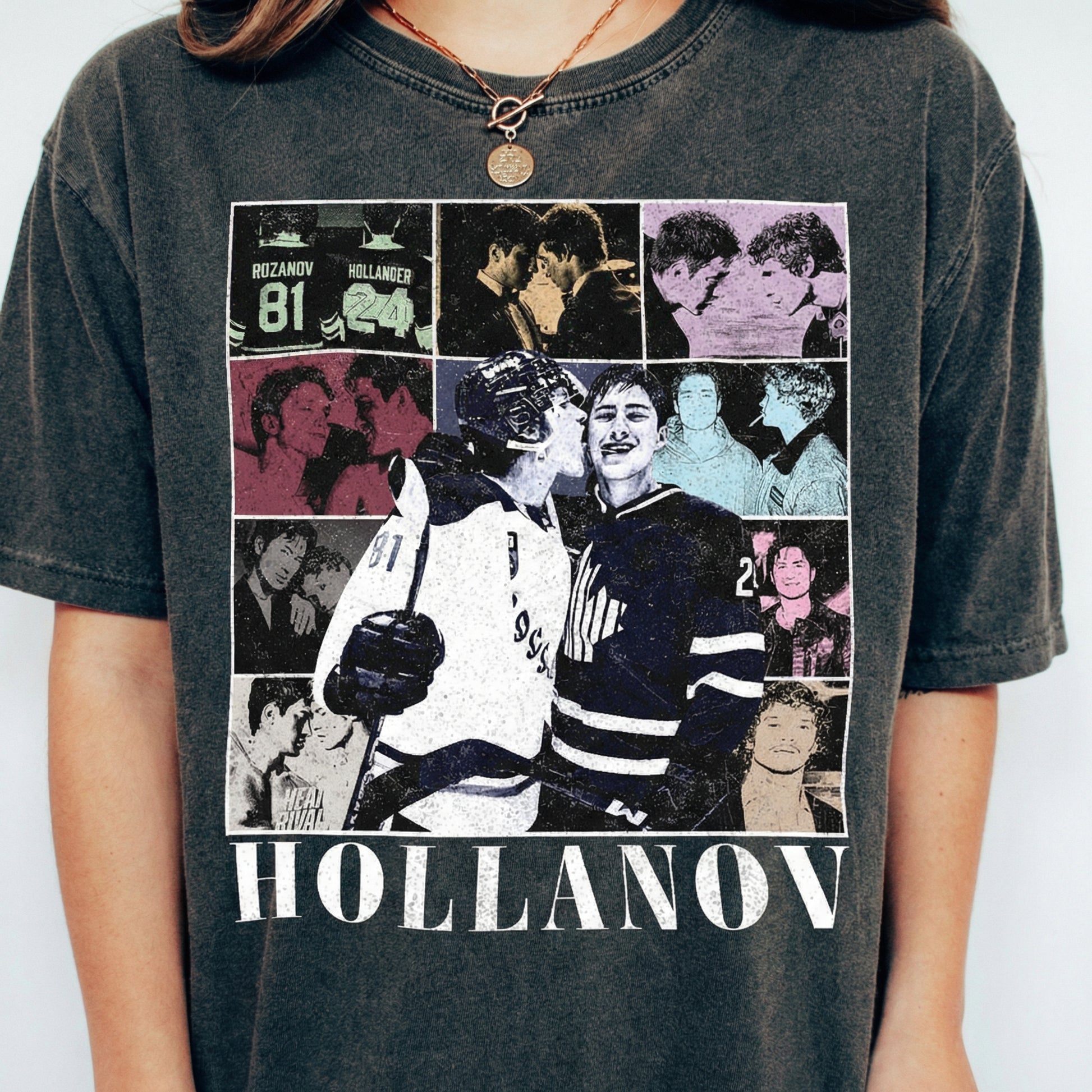 Vintage Hockey Romance Graphic T-Shirt – Retro Hudson x Connor Sports Fan Tee