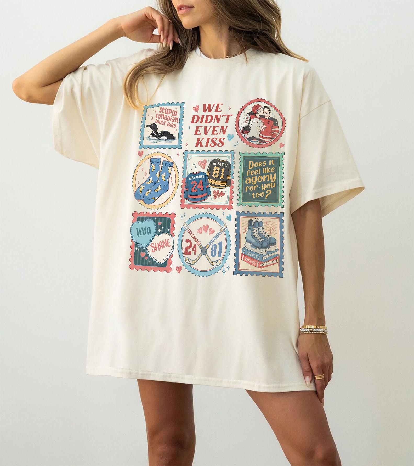 Vintage Hockey Stamp Graphic T-Shirt – Queer Hockey Romance Inspired Tee