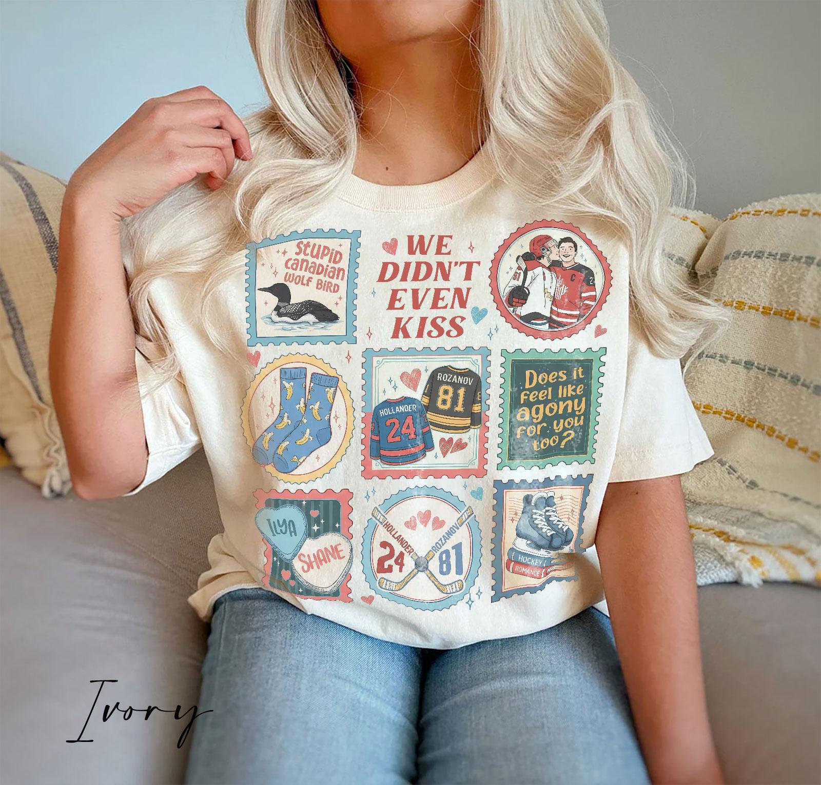 Vintage Hockey Stamp Graphic T-Shirt – Queer Hockey Romance Inspired Tee