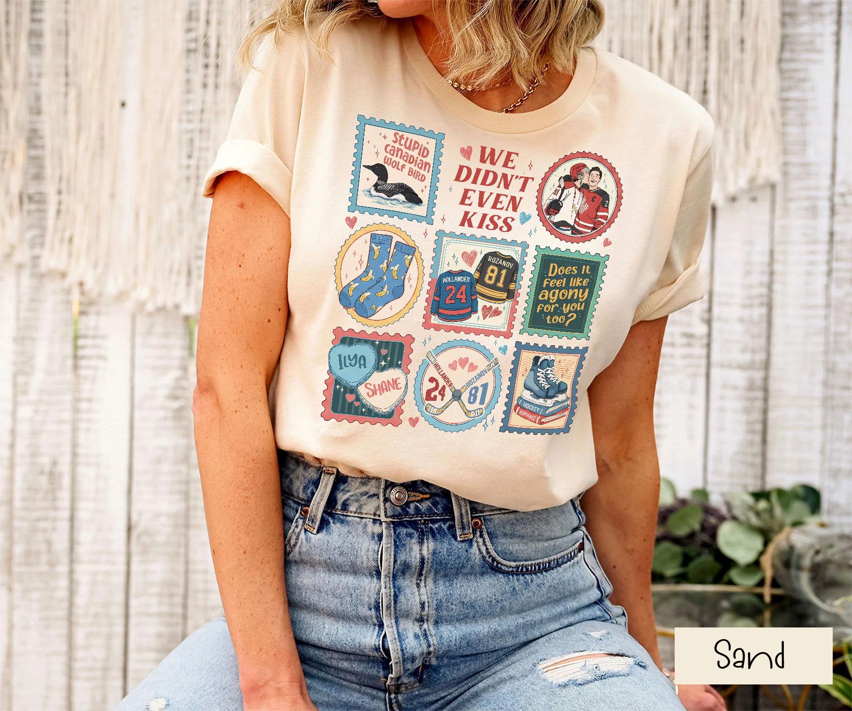 Vintage Hockey Stamp Graphic T-Shirt – Queer Hockey Romance Inspired Tee