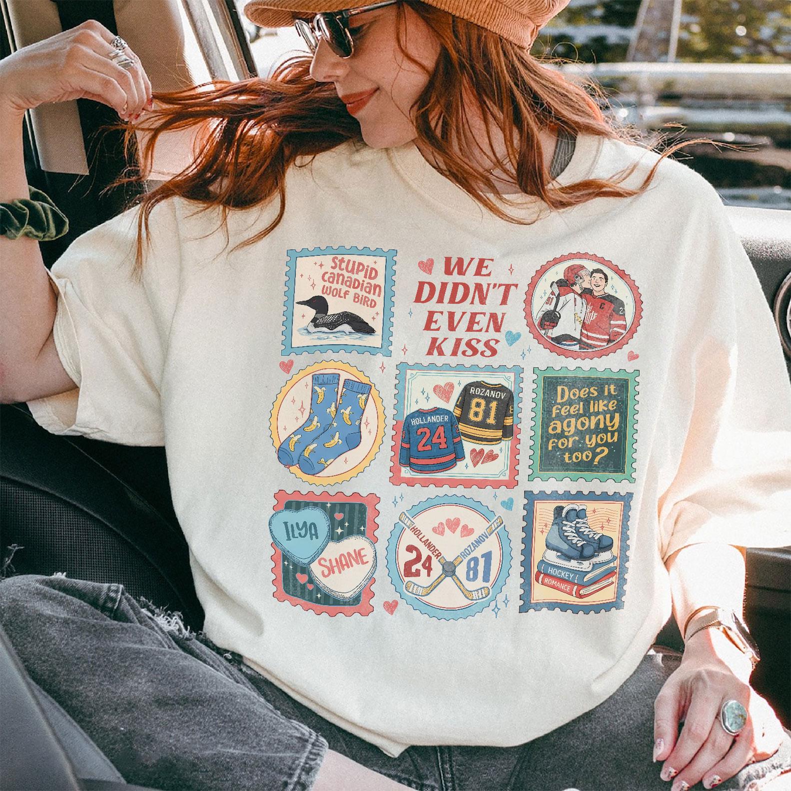 Vintage Hockey Stamp Graphic T-Shirt – Queer Hockey Romance Inspired Tee