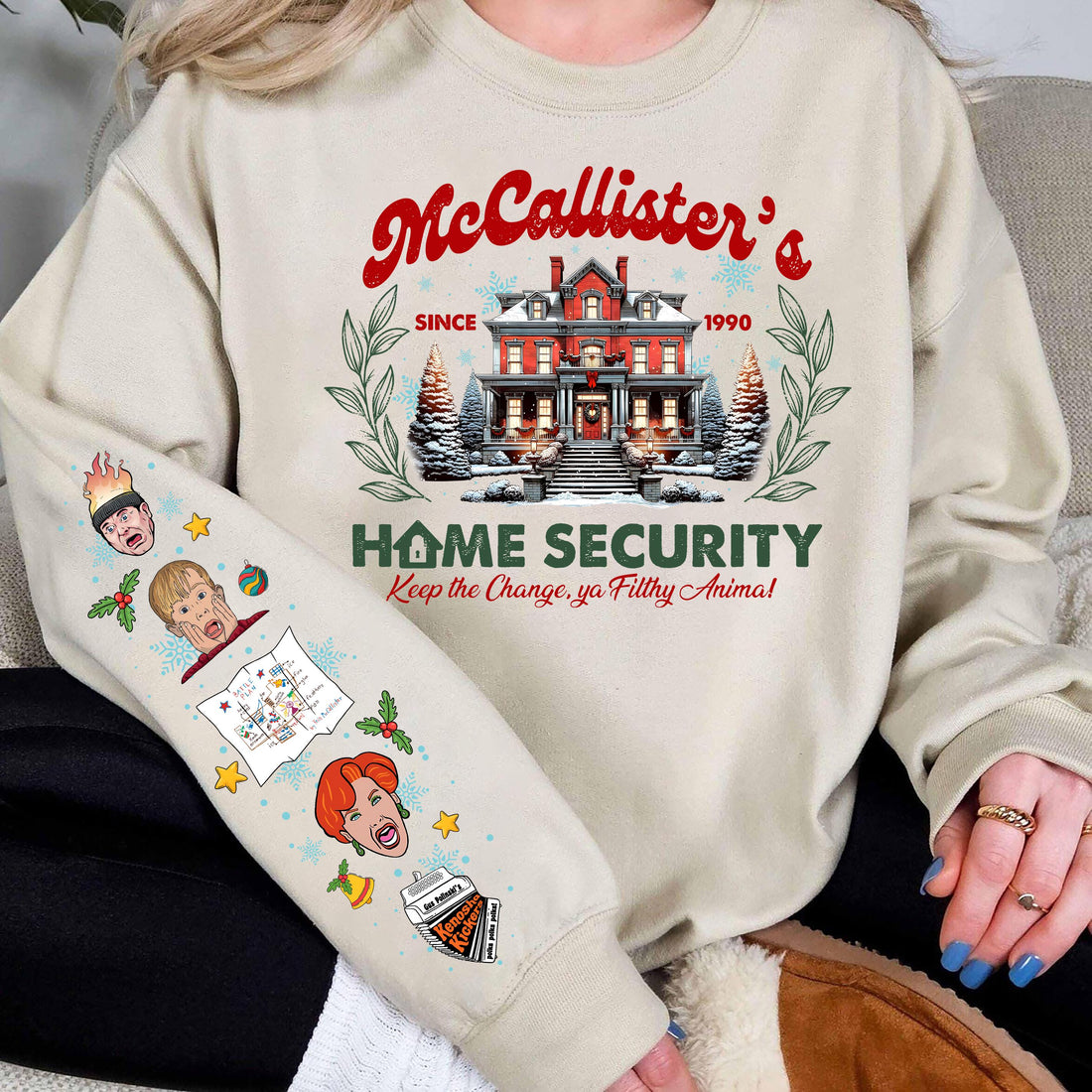 Vintage Home Alone Christmas Sweatshirt McCallister 90s Movie Shirt Holiday Crewneck