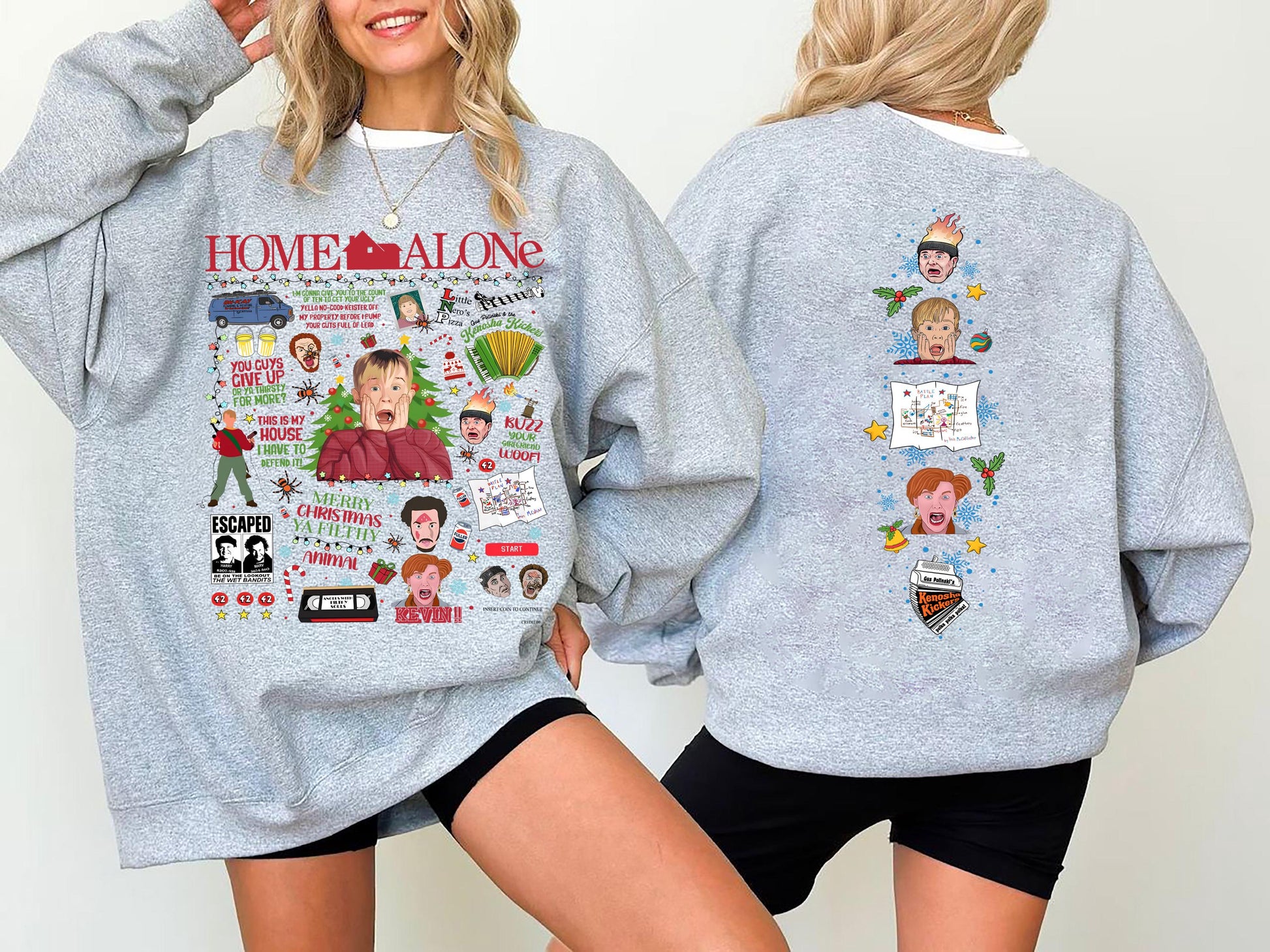 Vintage Home Alone Movie Sweatshirt Retro 90s Christmas Gift Holiday Crewneck