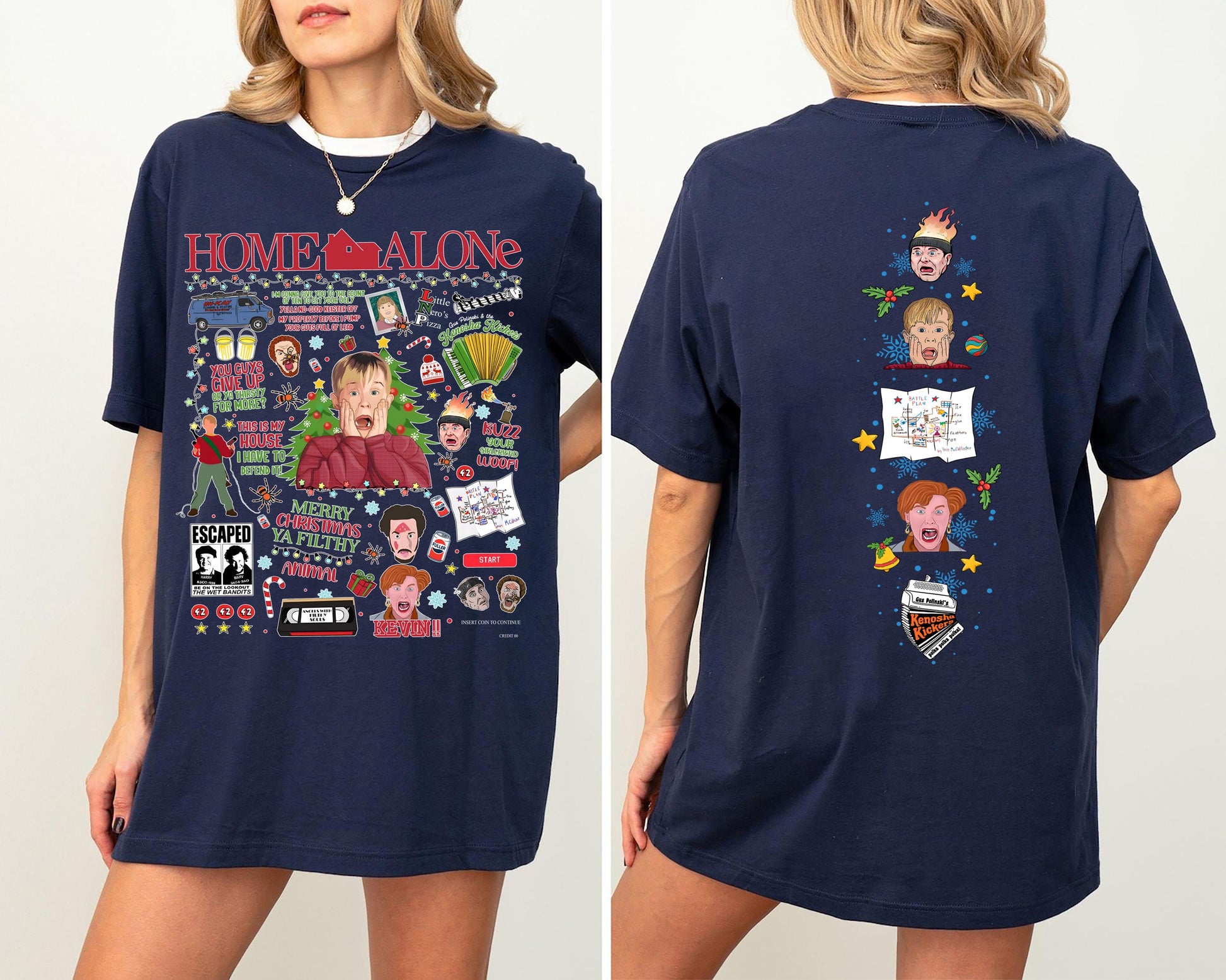 Vintage Home Alone Movie Sweatshirt Retro 90s Christmas Gift Holiday Crewneck