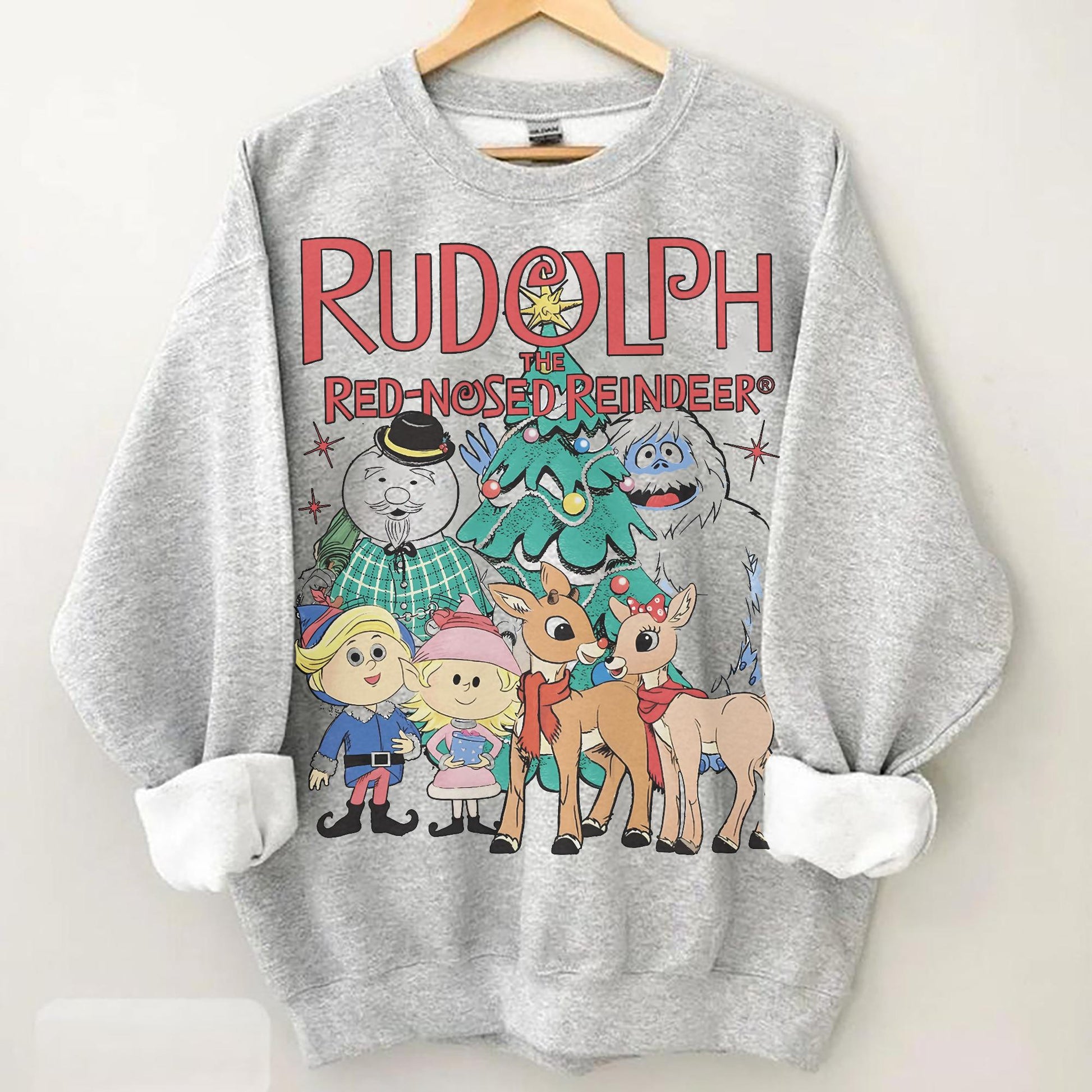 Vintage Rudolph the Red Nosed Reindeer Sweatshirt Retro Christmas Crewneck Holiday Shirt