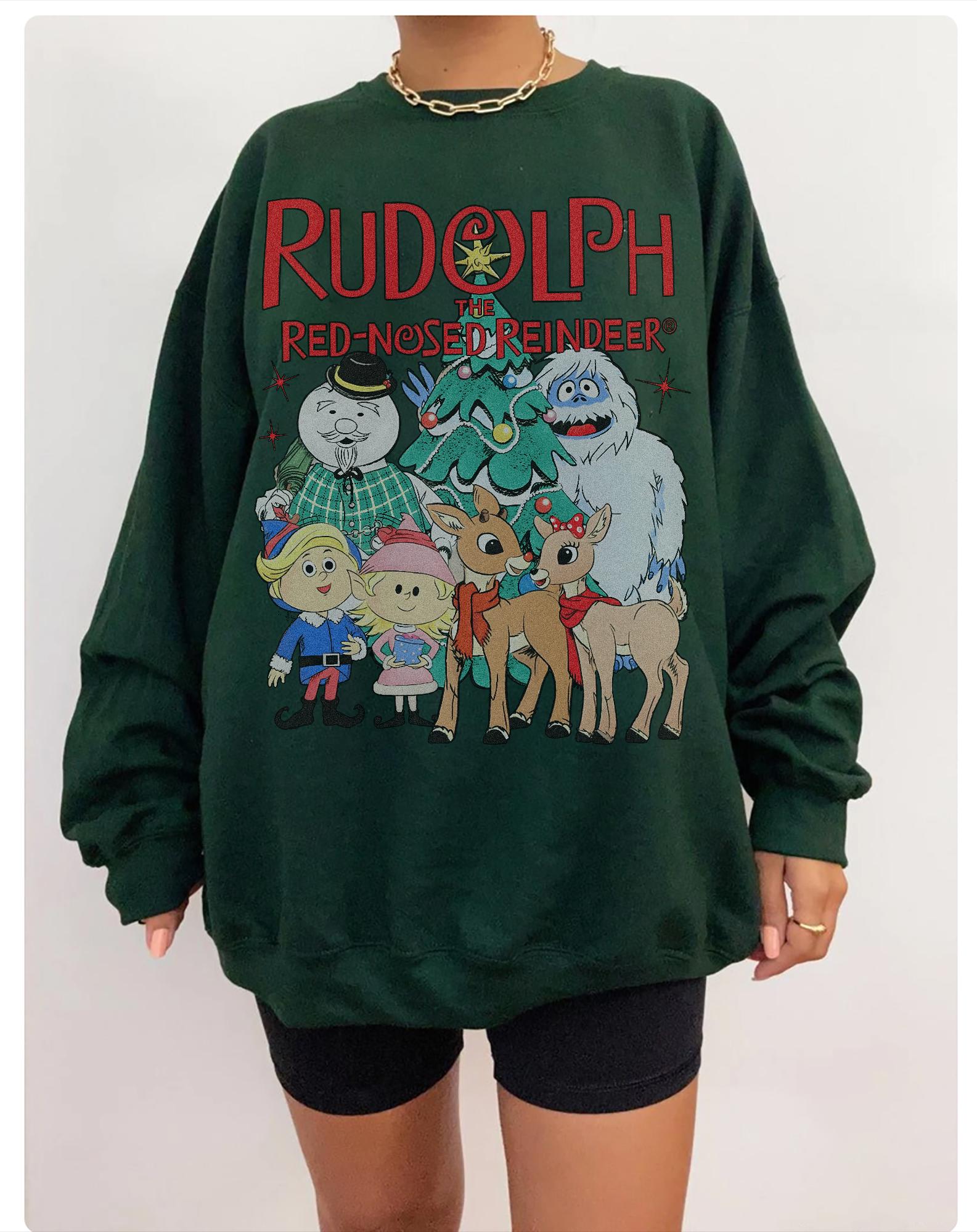 Vintage Rudolph the Red Nosed Reindeer Sweatshirt Retro Christmas Crewneck Holiday Shirt