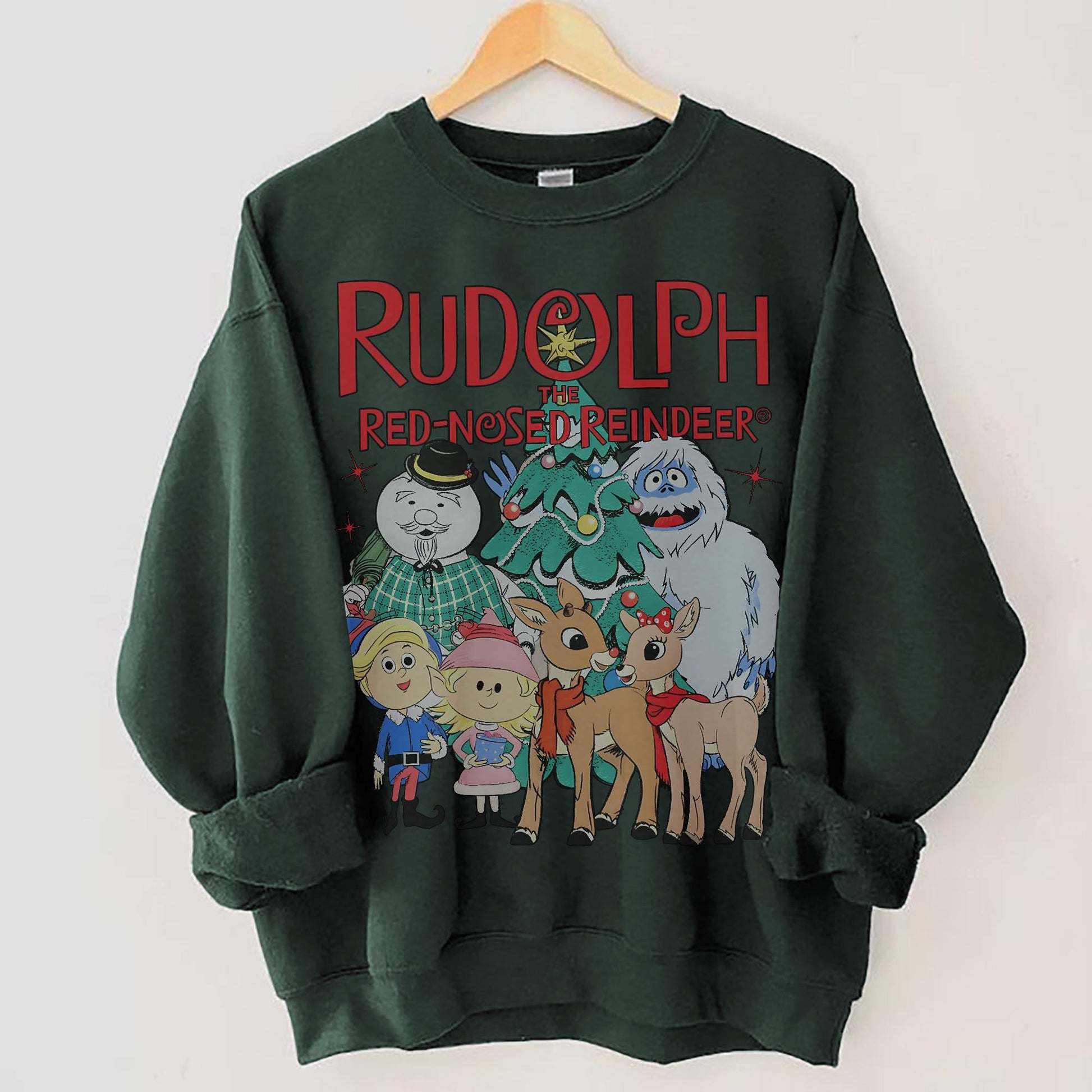 Vintage Rudolph the Red Nosed Reindeer Sweatshirt Retro Christmas Crewneck Holiday Shirt