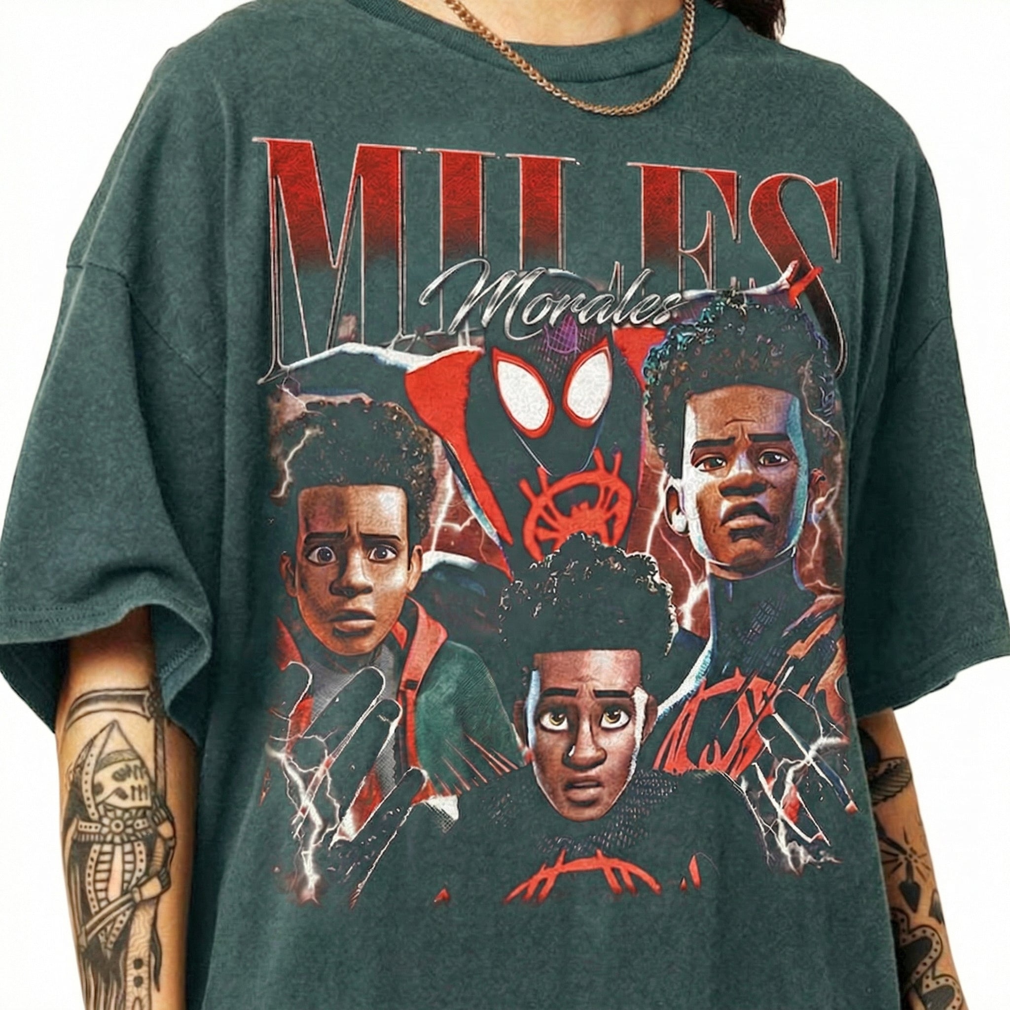 Vintage Miles Morales Comic Style Graphic T-Shirt – Retro Superhero Inspired Unisex Tee
