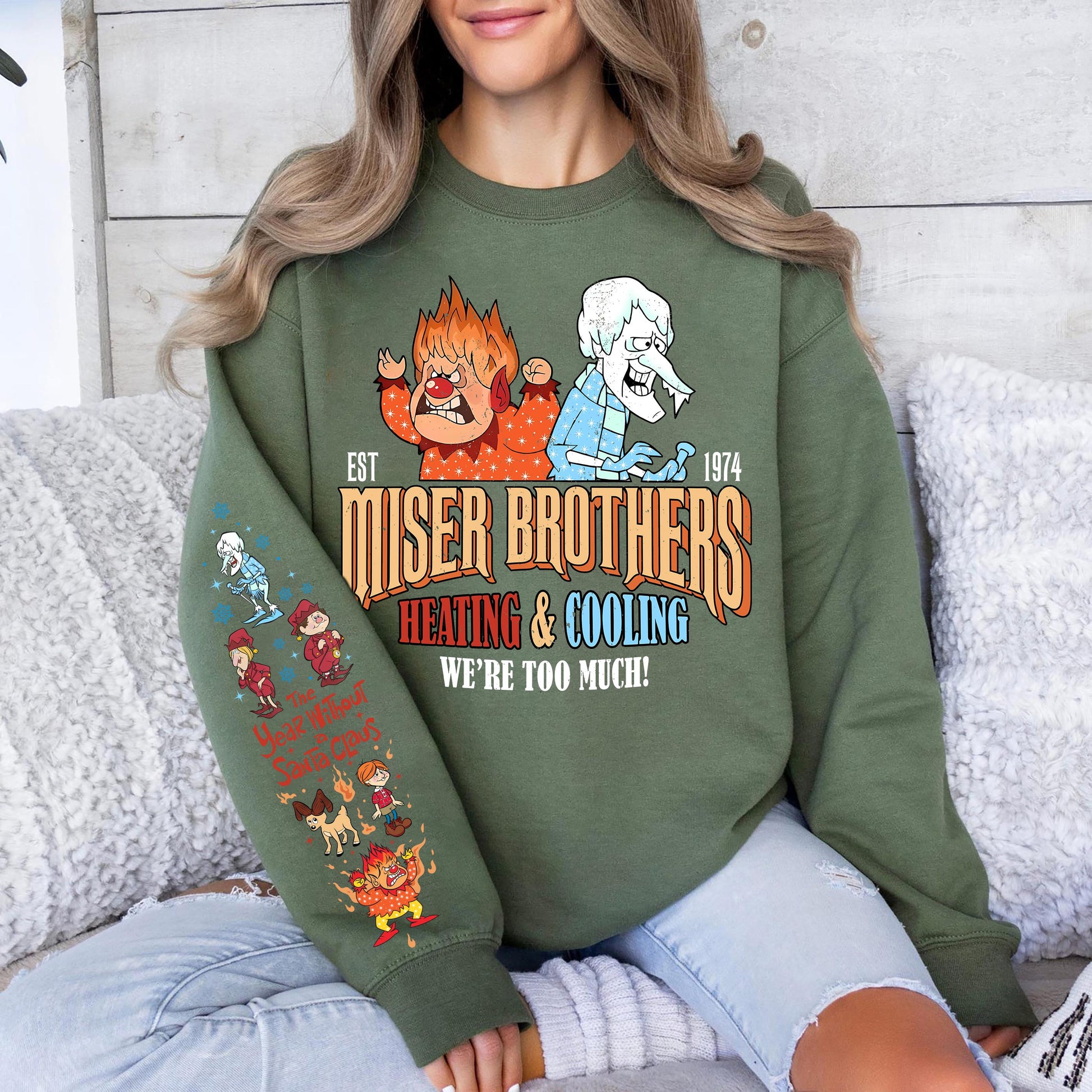 Vintage Miser Brothers Sweatshirt Retro Christmas Movie Shirt Holiday Crewneck