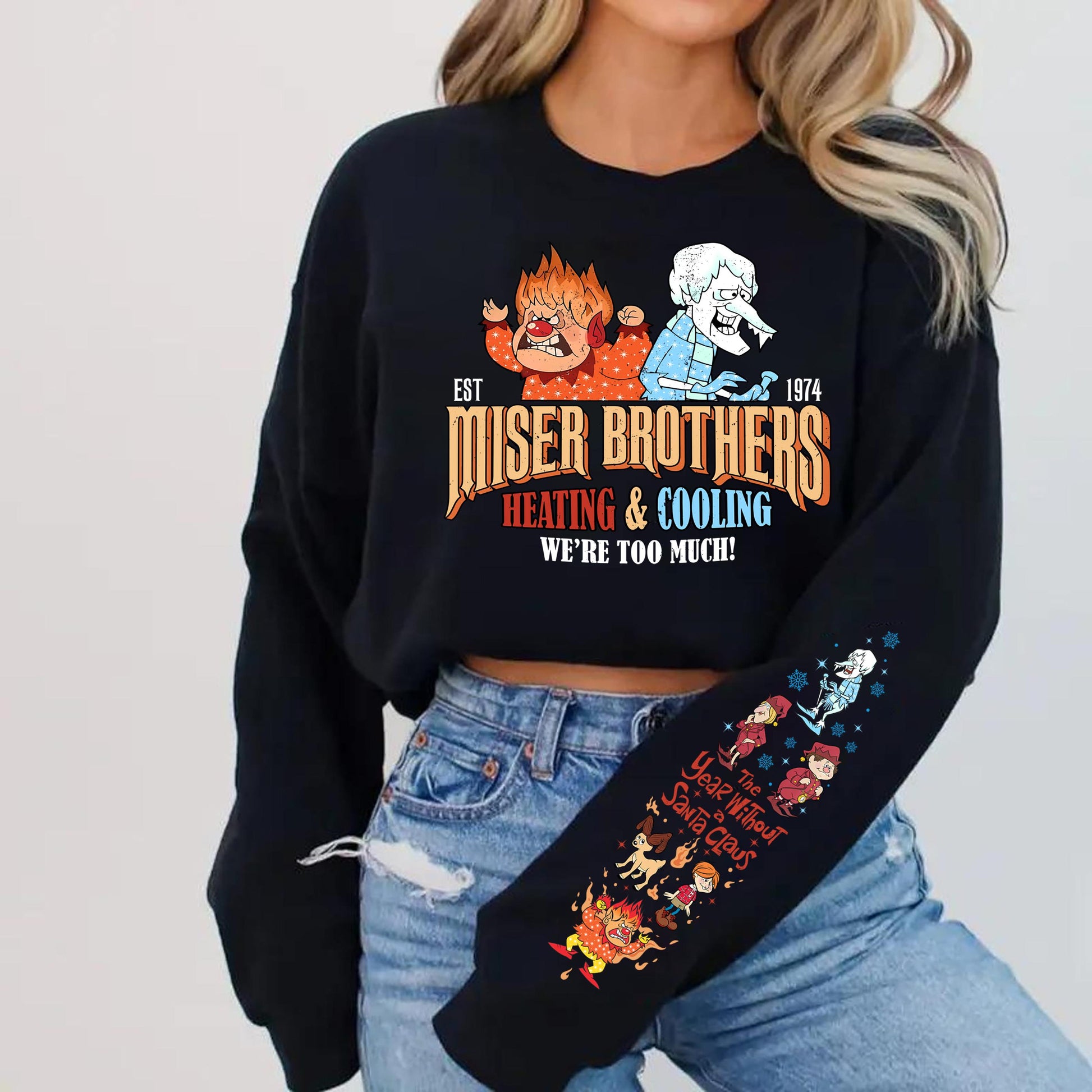 Vintage Miser Brothers Sweatshirt Retro Christmas Movie Shirt Holiday Crewneck