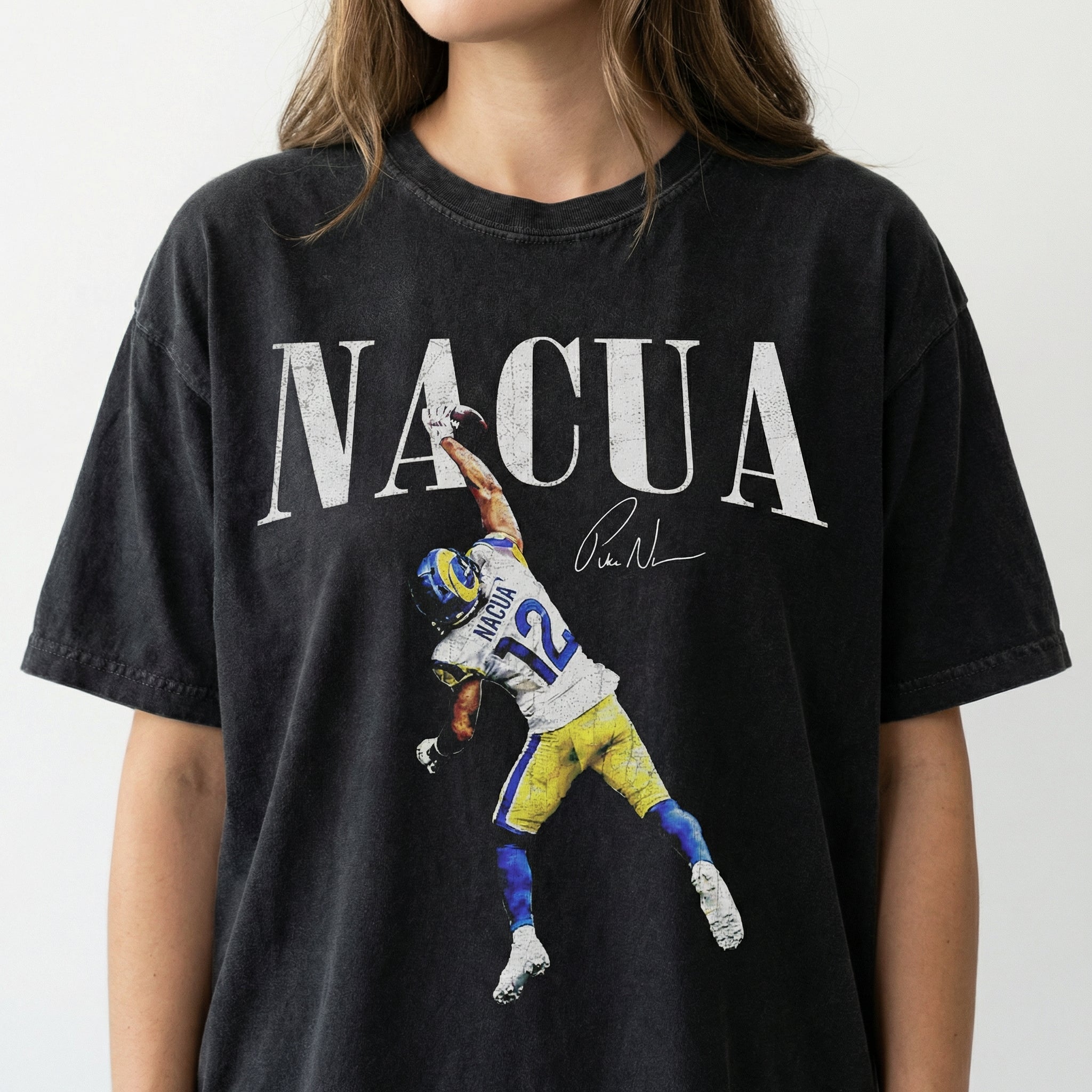 Vintage Nacua  90s Football Graphic T-Shirt – Retro Game Day Fan Style Tee