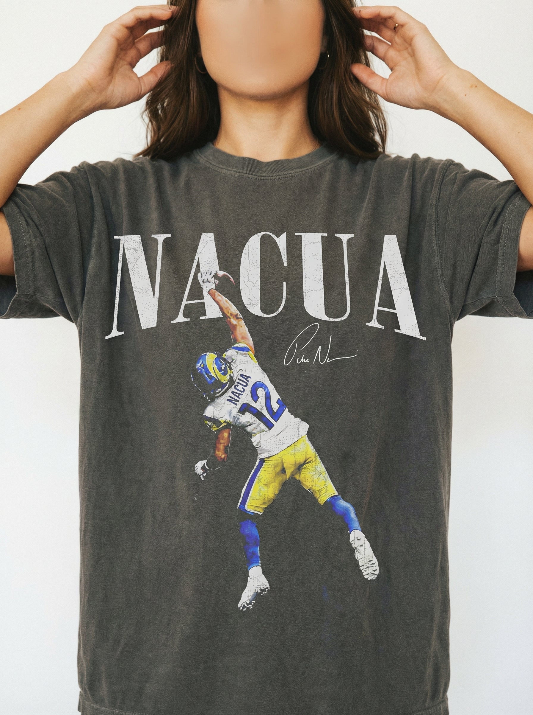 Vintage Nacua  90s Football Graphic T-Shirt – Retro Game Day Fan Style Tee