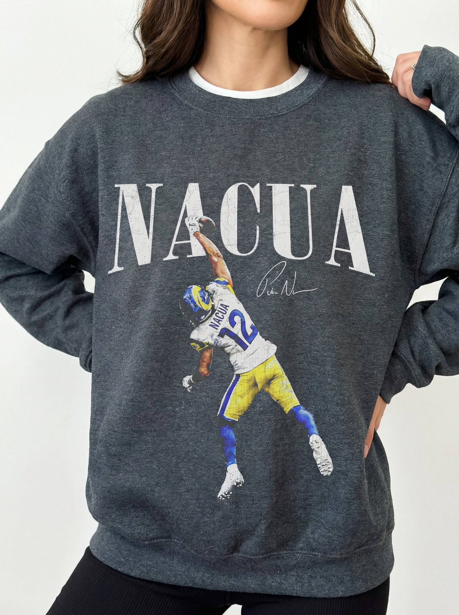 Vintage Nacua  90s Football Graphic T-Shirt – Retro Game Day Fan Style Tee