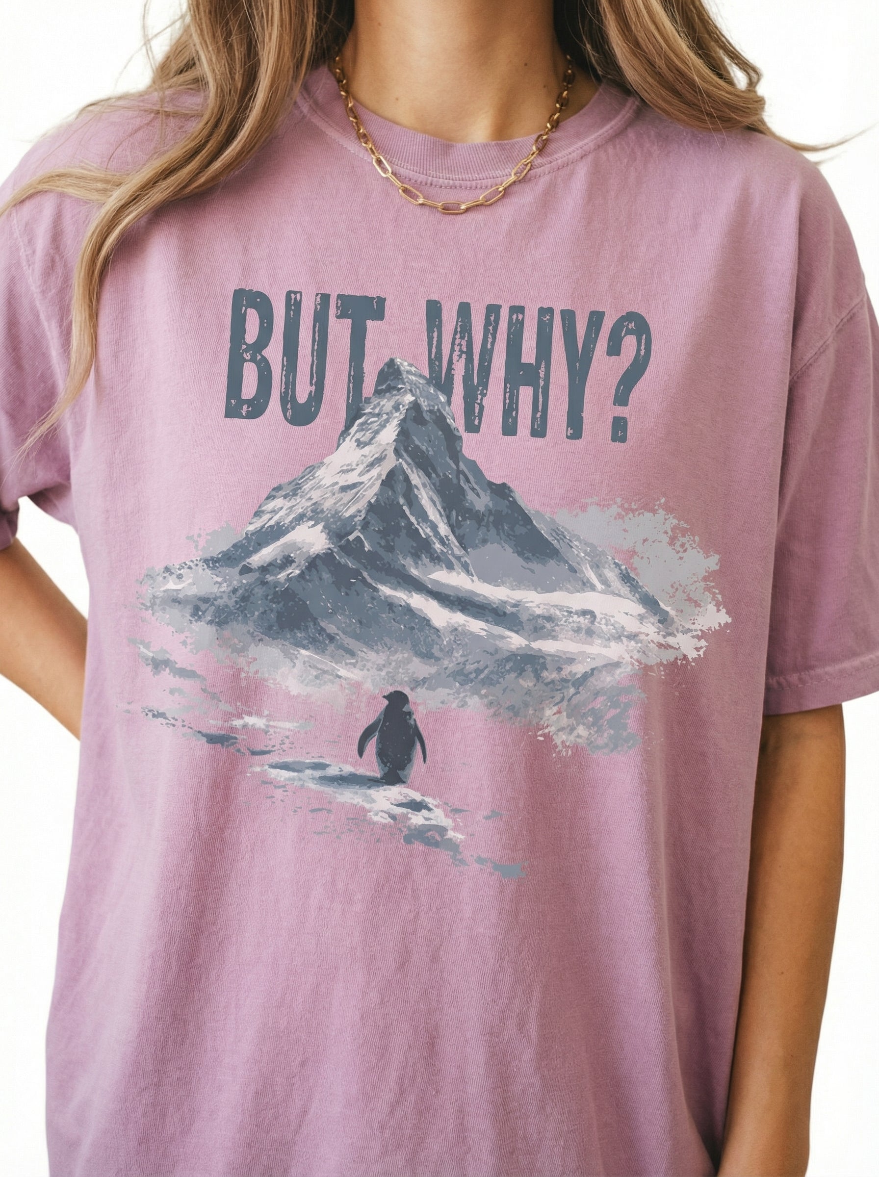 Vintage Nihilist Penguin Graphic T-Shirt – But Why Meme Retro Unisex Tee