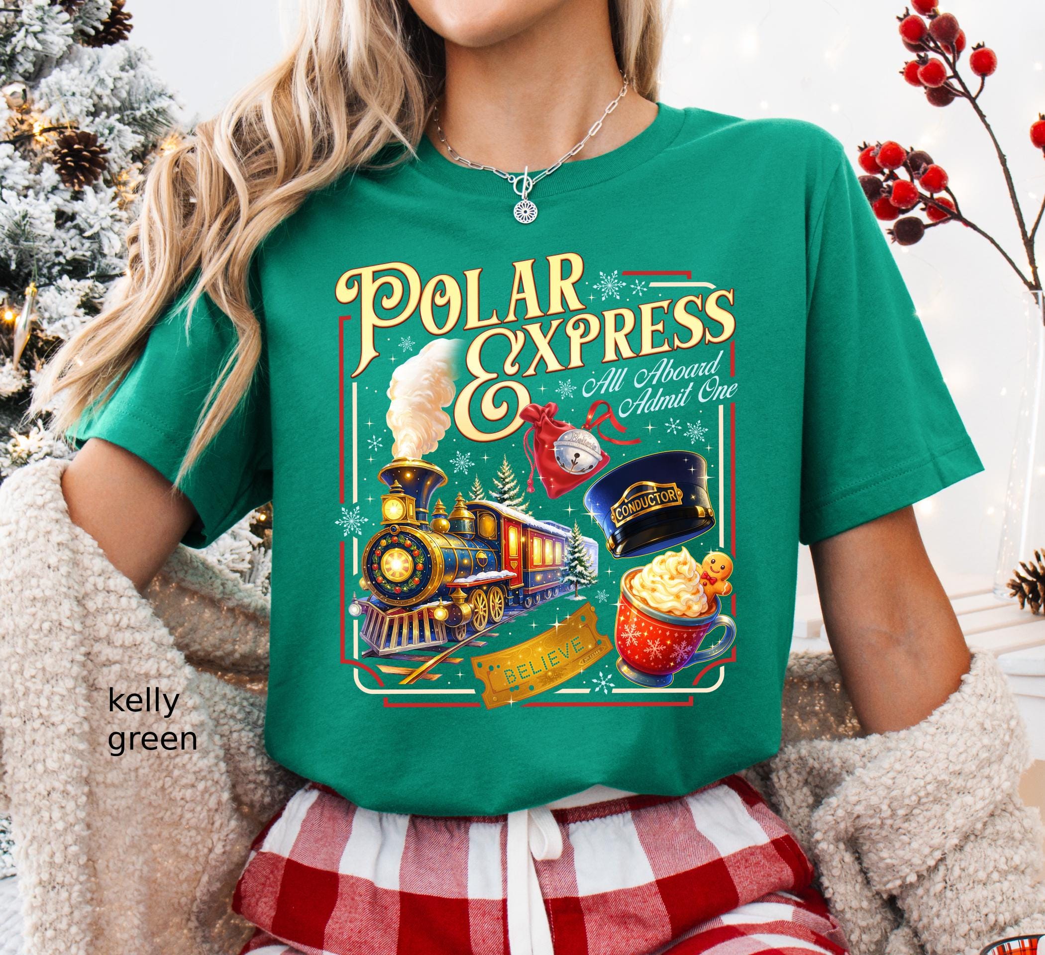 Polar Express Inspired Shirt – Vintage Christmas Train Graphic Tee