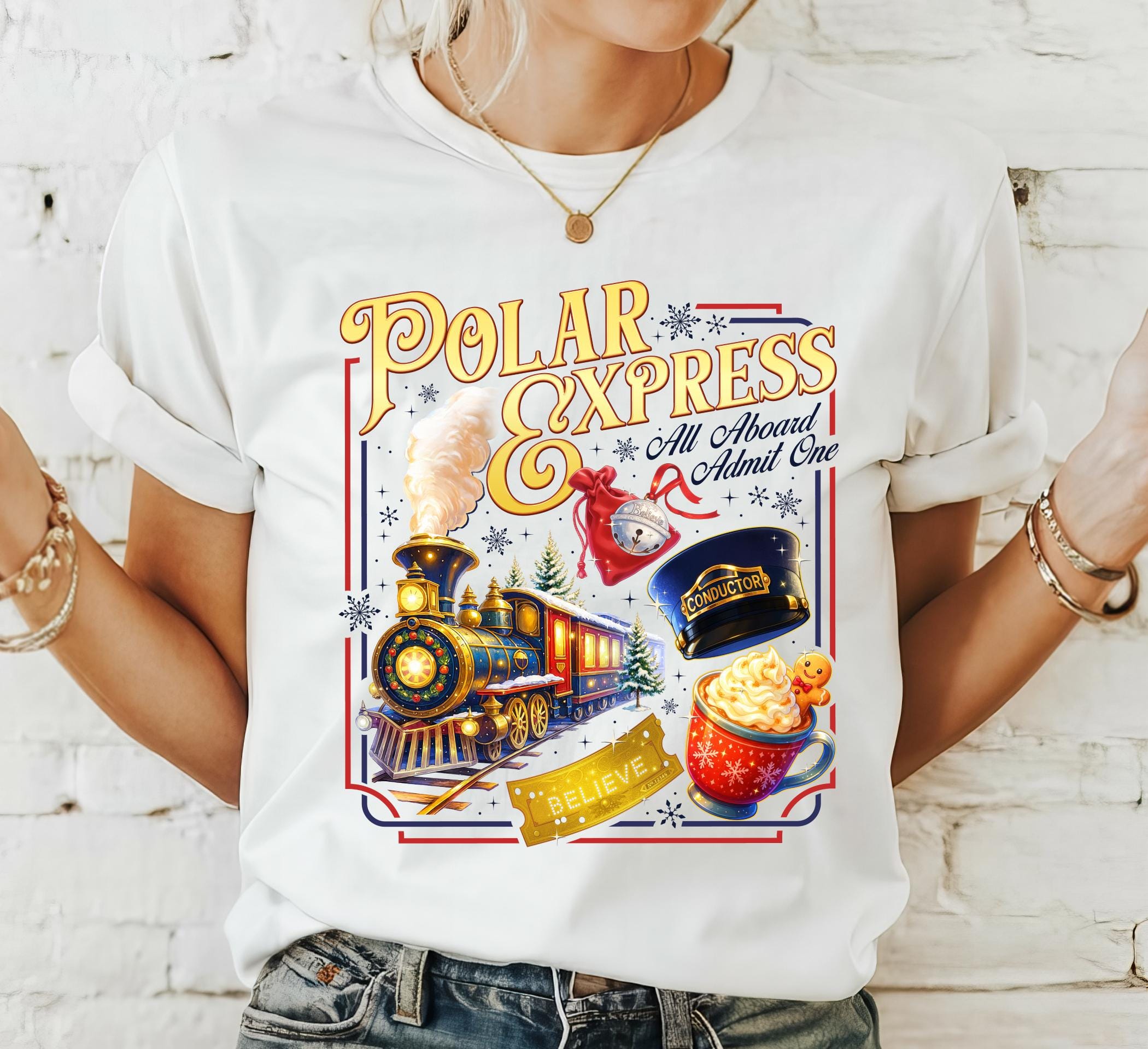 Polar Express Inspired Shirt – Vintage Christmas Train Graphic Tee