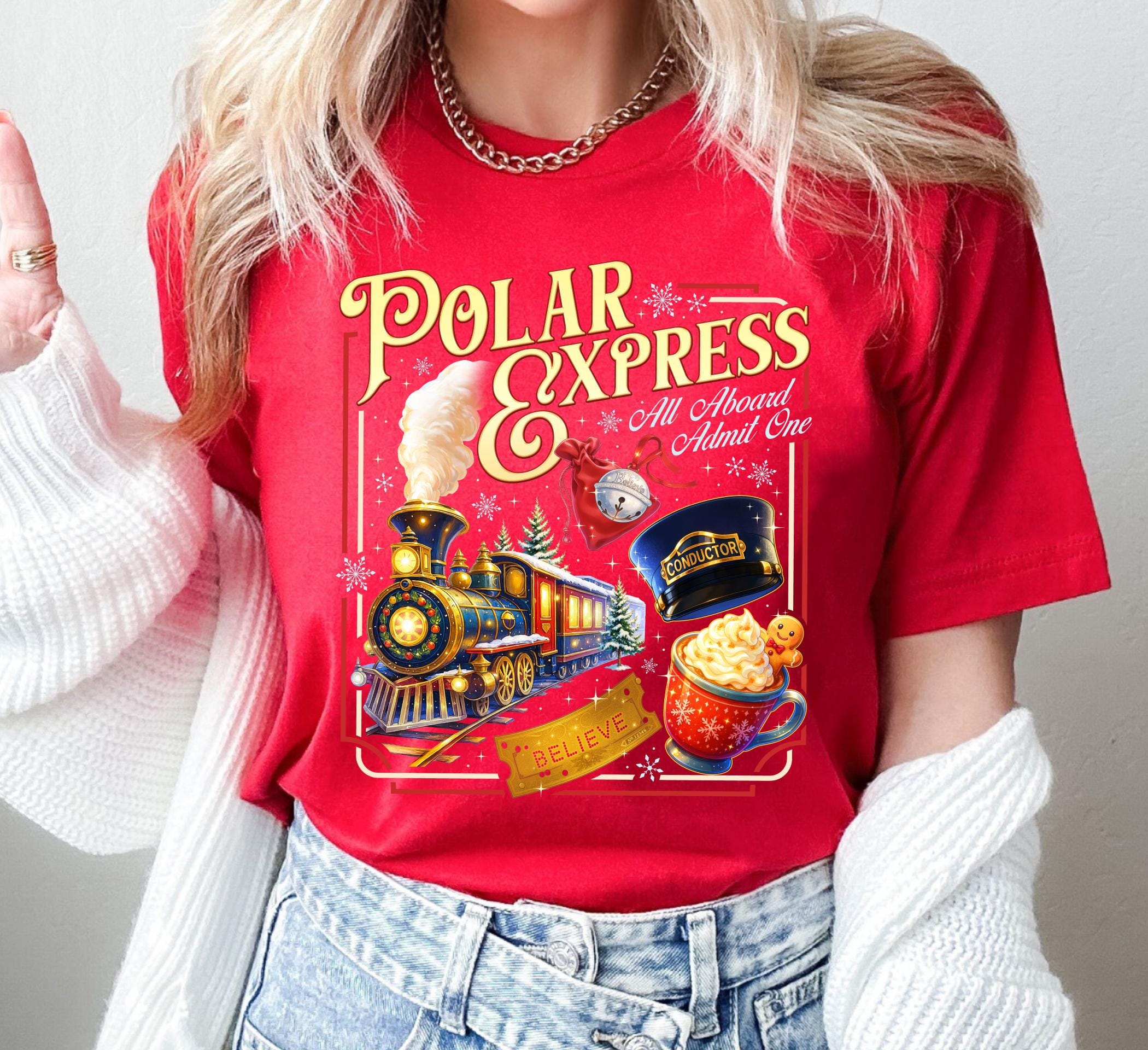 Polar Express Inspired Shirt – Vintage Christmas Train Graphic Tee