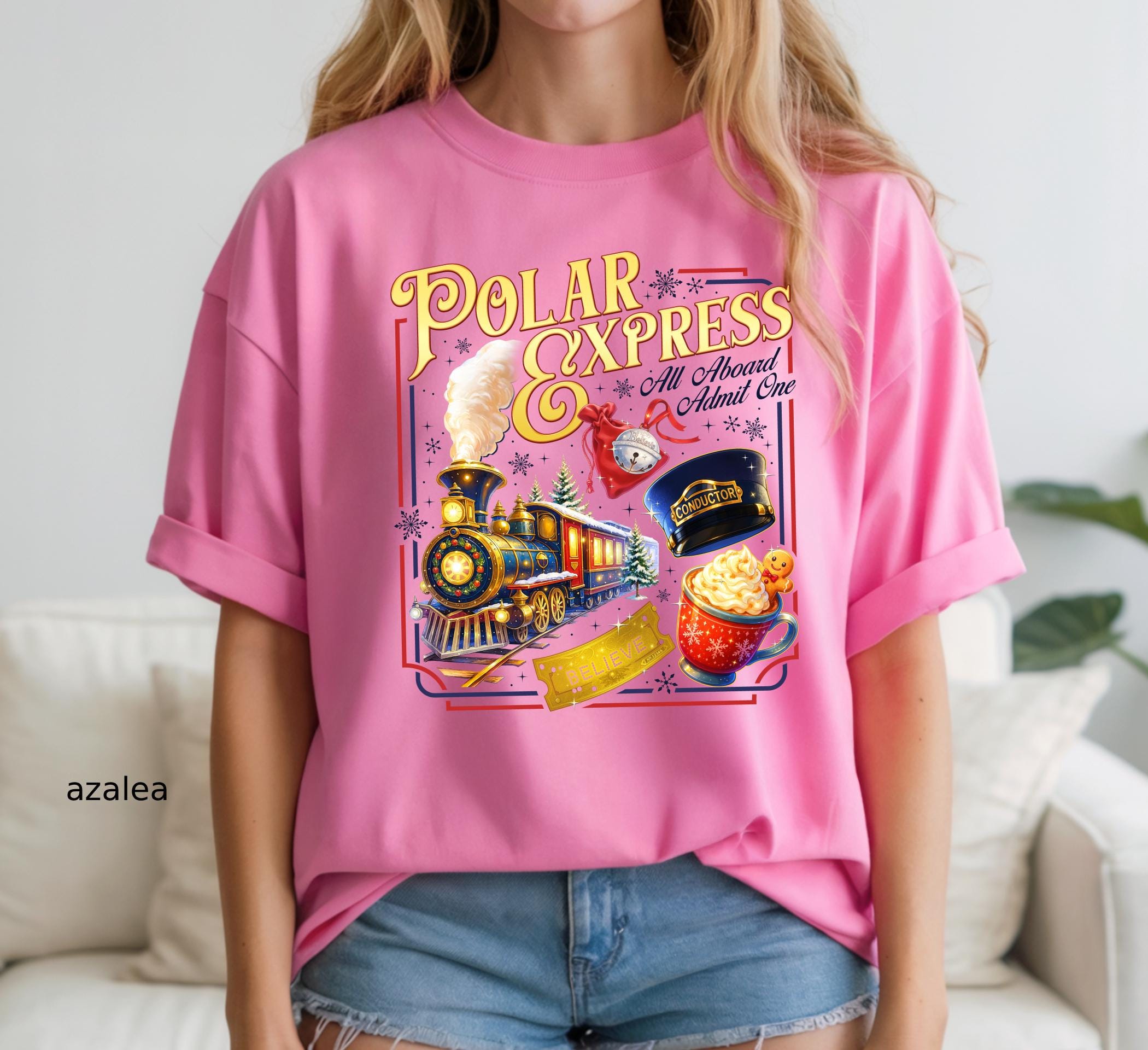 Polar Express Inspired Shirt – Vintage Christmas Train Graphic Tee