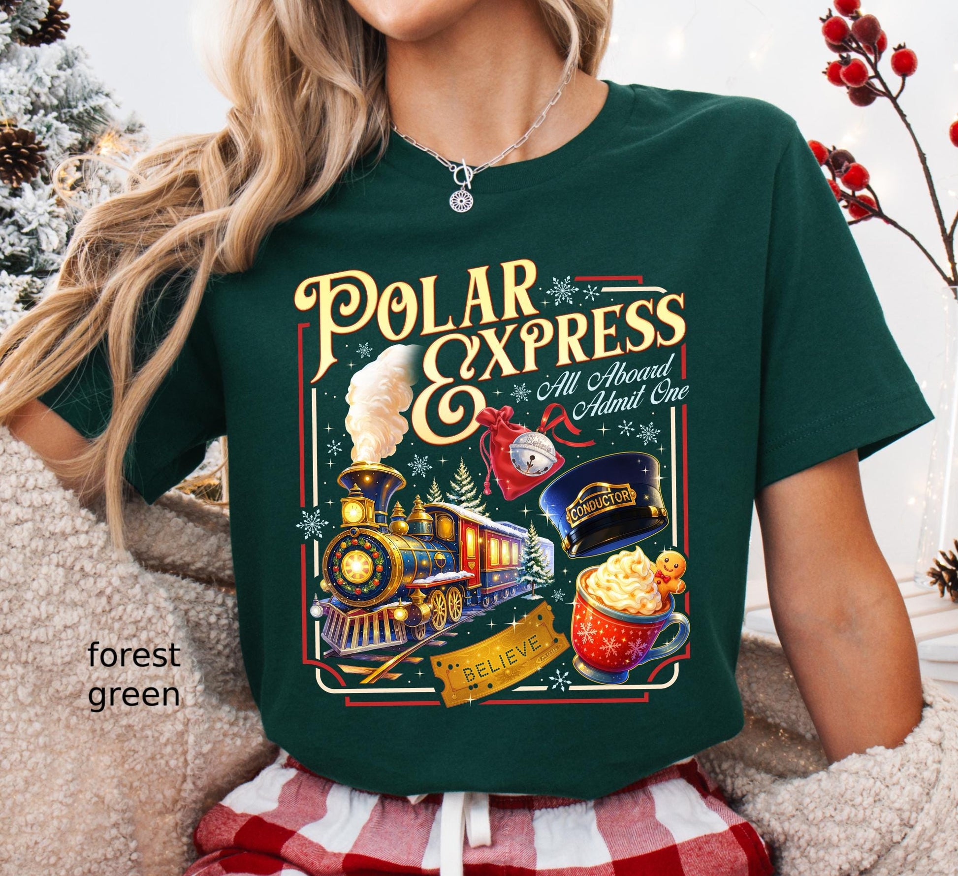 Polar Express Inspired Shirt – Vintage Christmas Train Graphic Tee