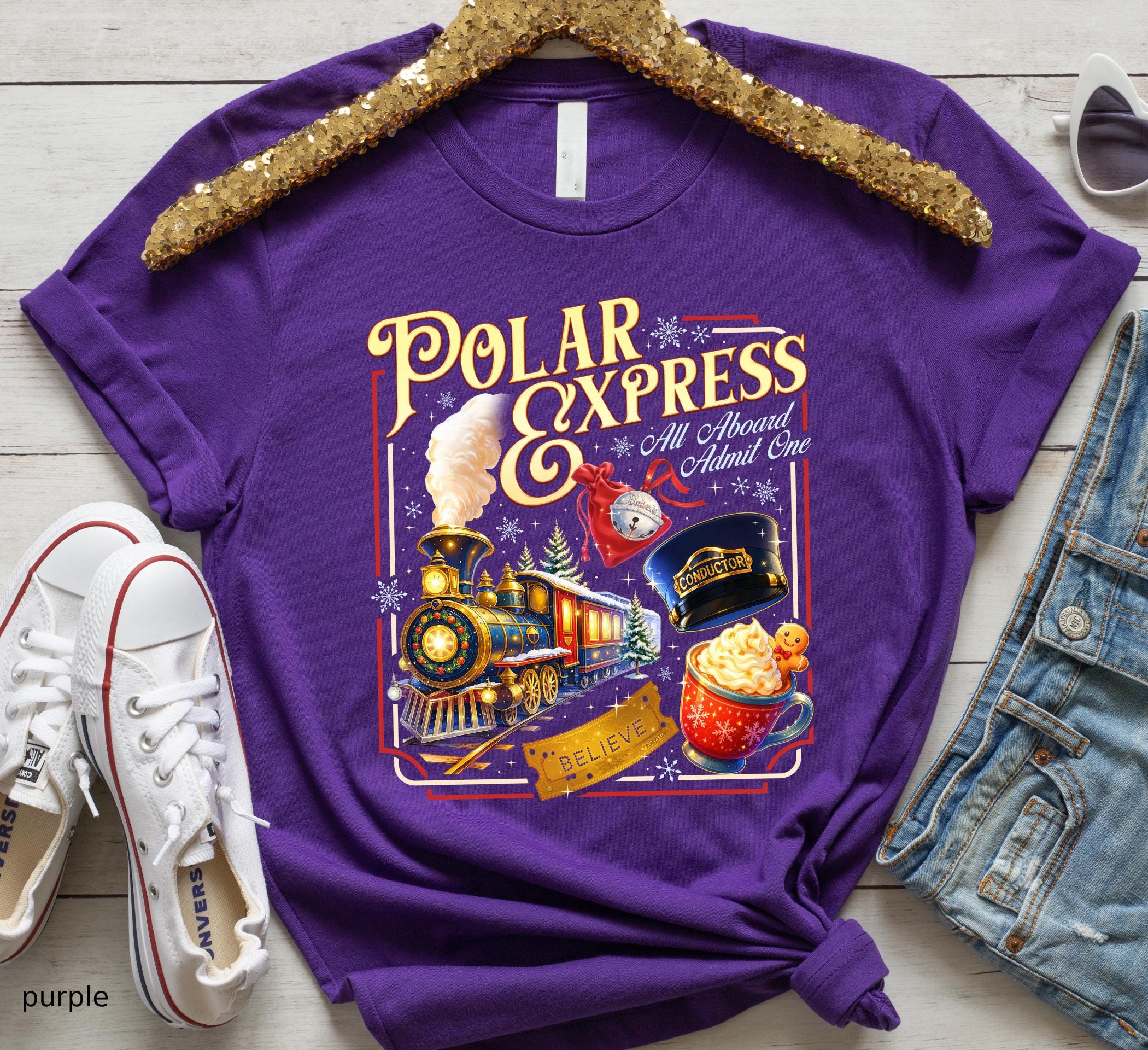 Polar Express Inspired Shirt – Vintage Christmas Train Graphic Tee