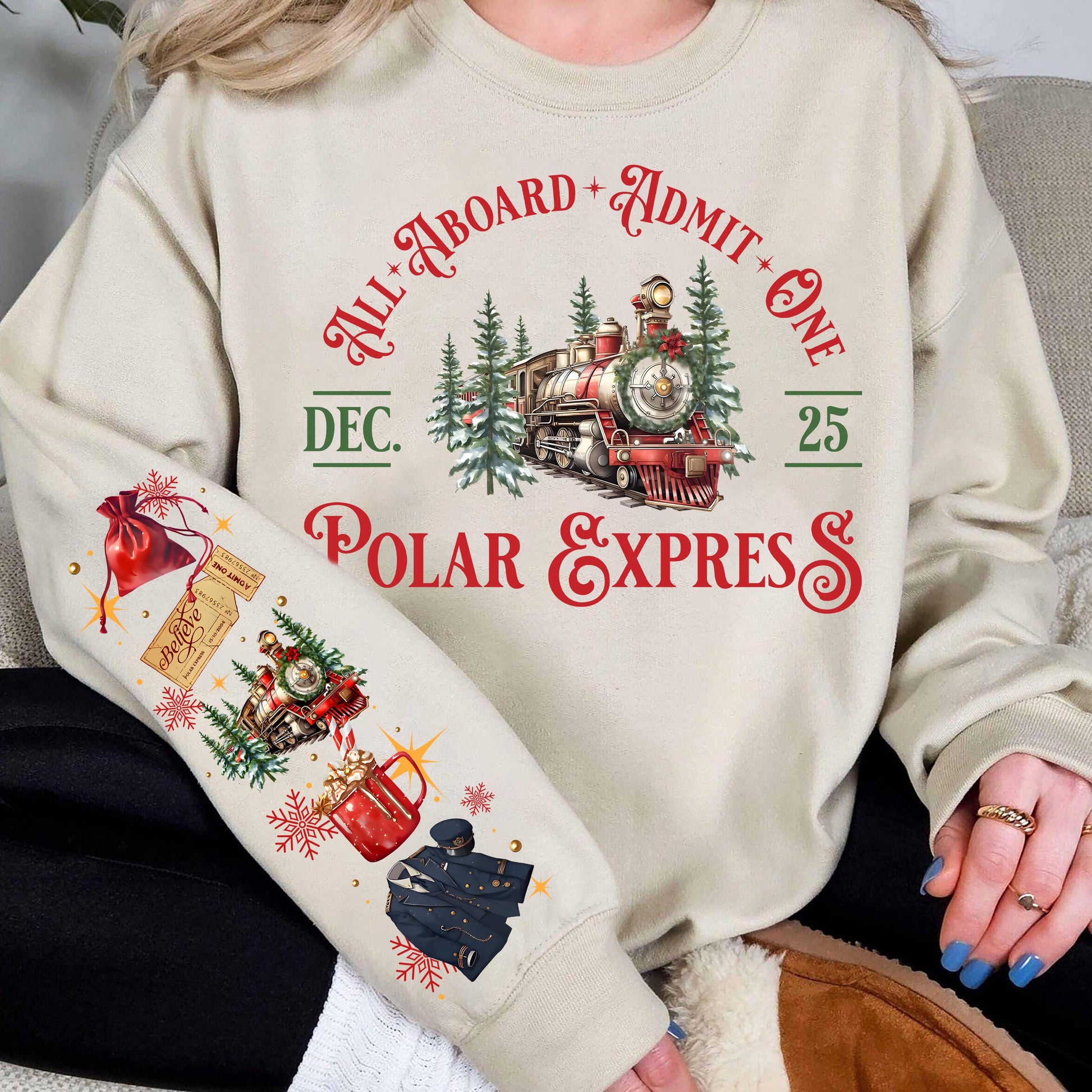 Vintage Polar Express Sweatshirt Retro Christmas Movie Shirt Holiday Crewneck