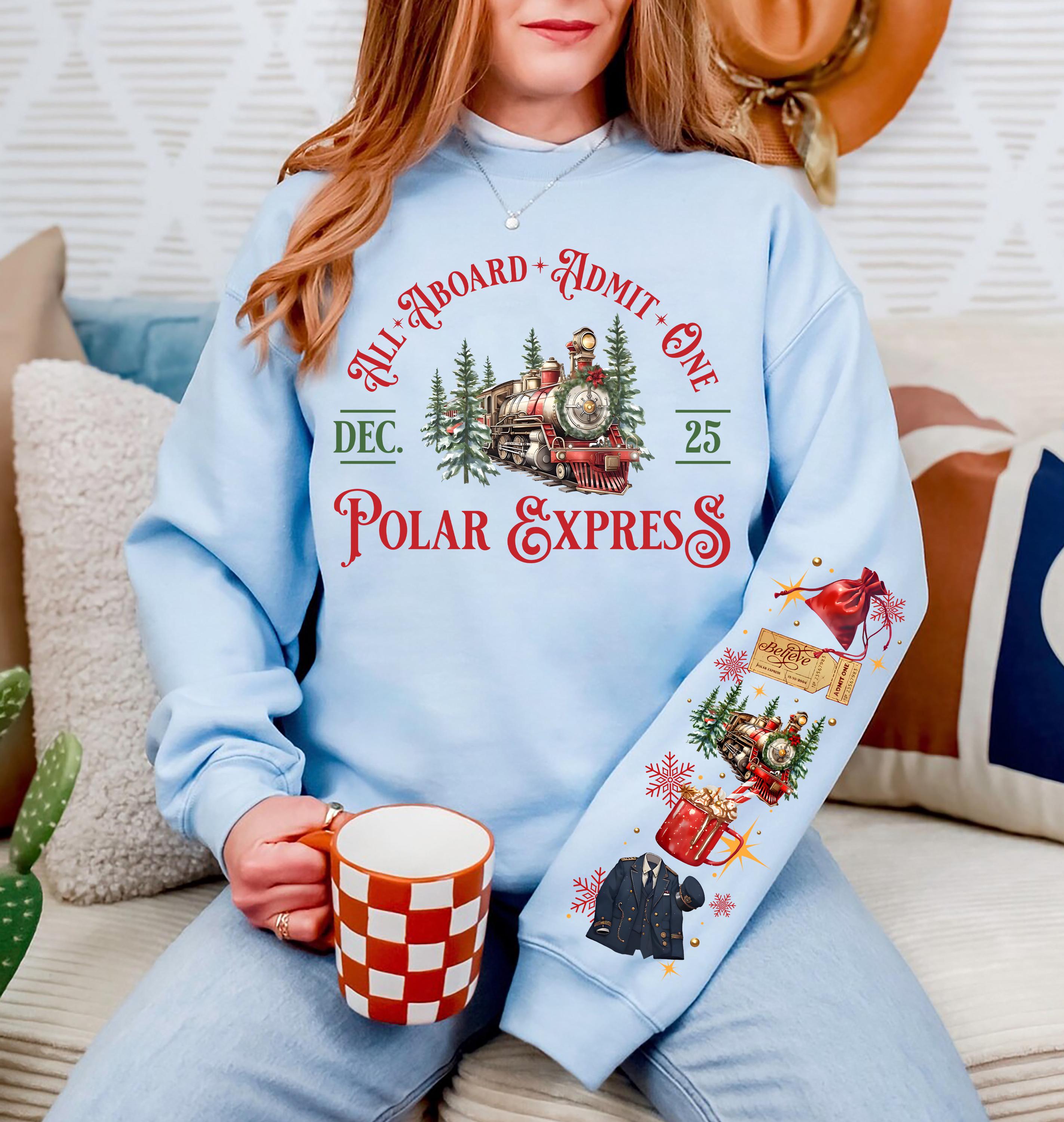 Vintage Polar Express Sweatshirt Retro Christmas Movie Shirt Holiday Crewneck
