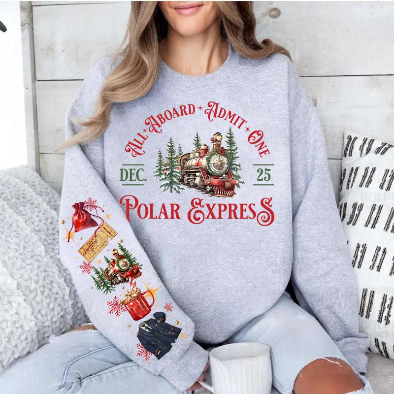 Vintage Polar Express Sweatshirt Retro Christmas Movie Shirt Holiday Crewneck
