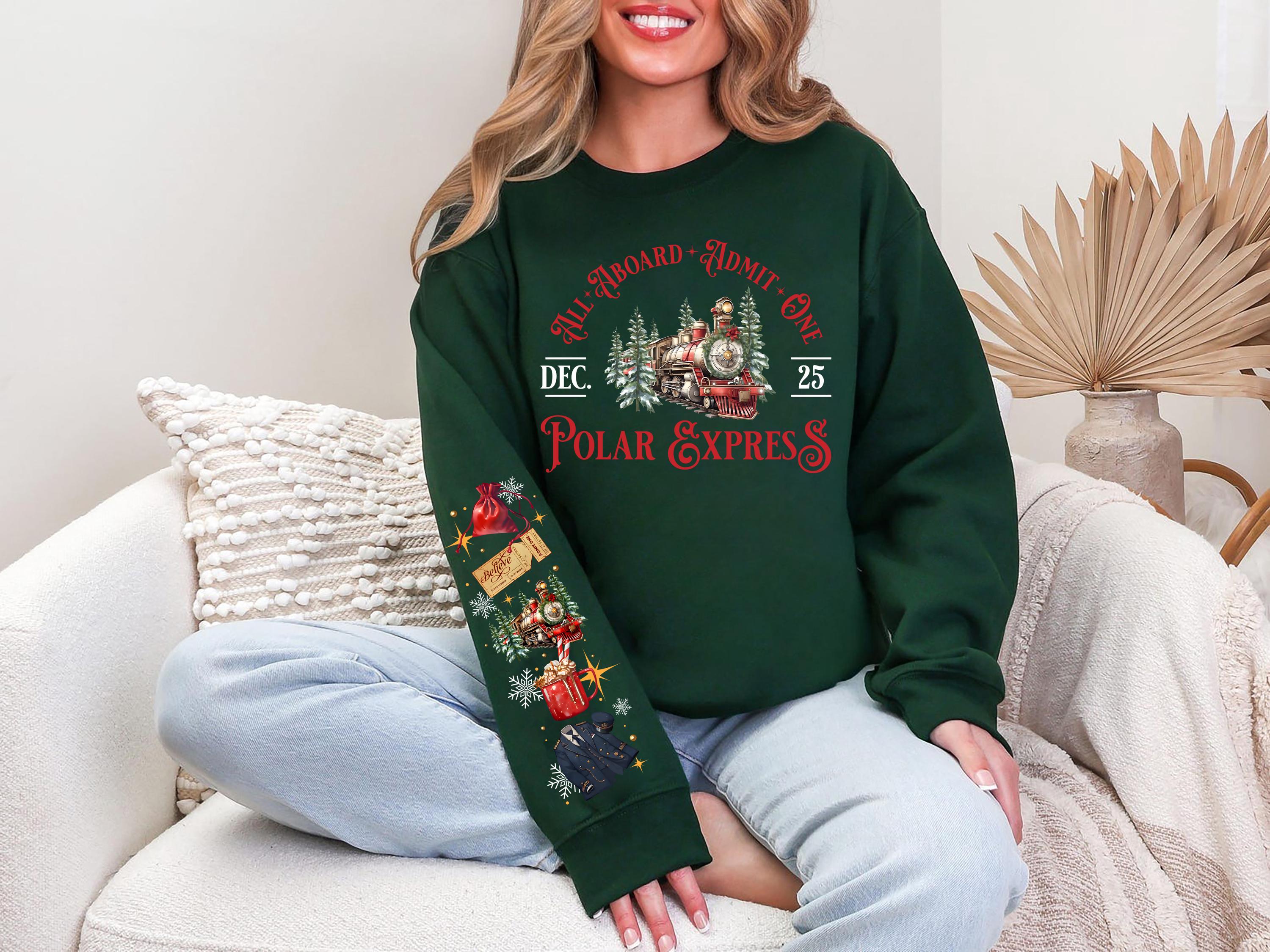 Vintage Polar Express Sweatshirt Retro Christmas Movie Shirt Holiday Crewneck
