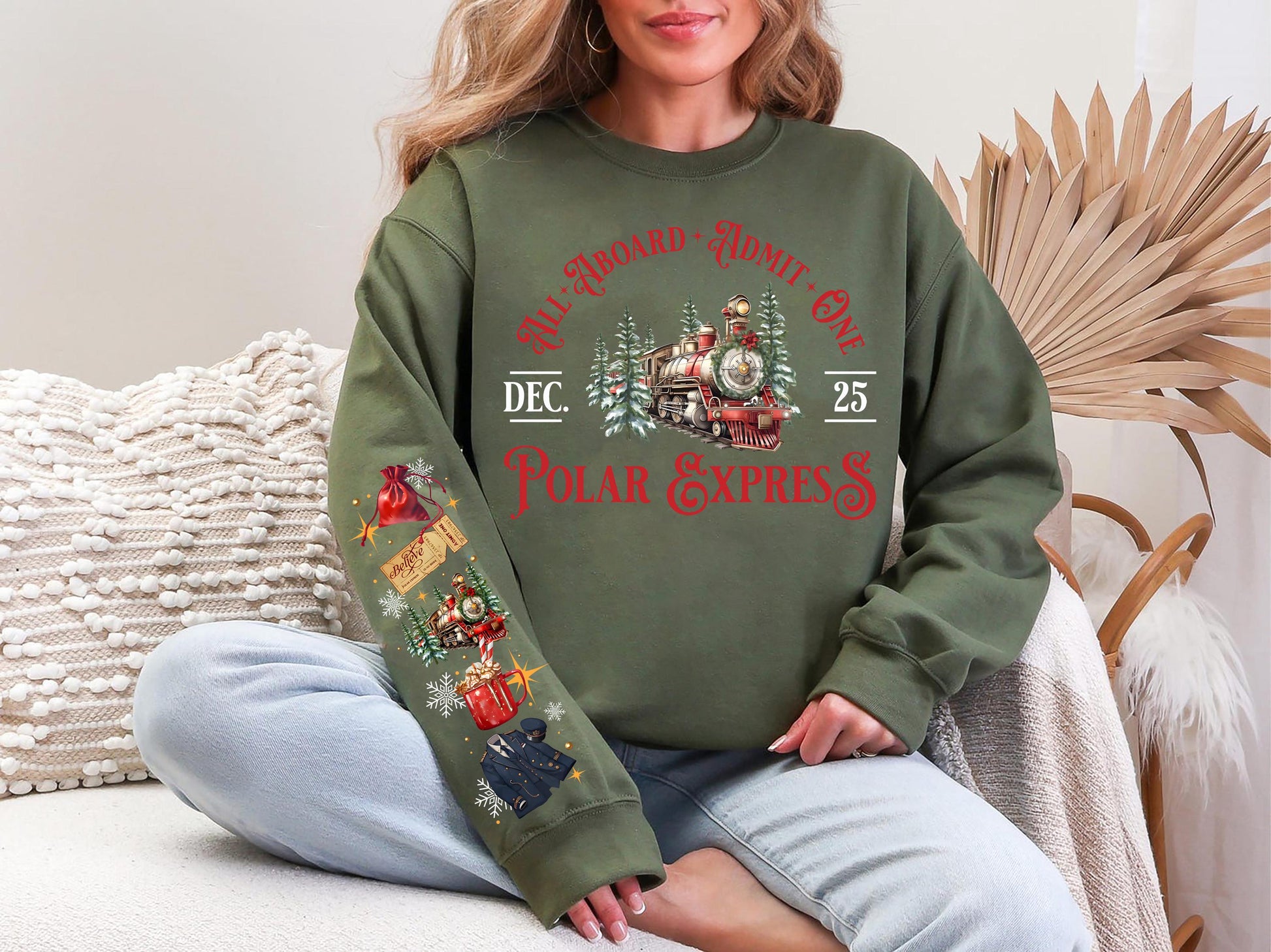 Vintage Polar Express Sweatshirt Retro Christmas Movie Shirt Holiday Crewneck