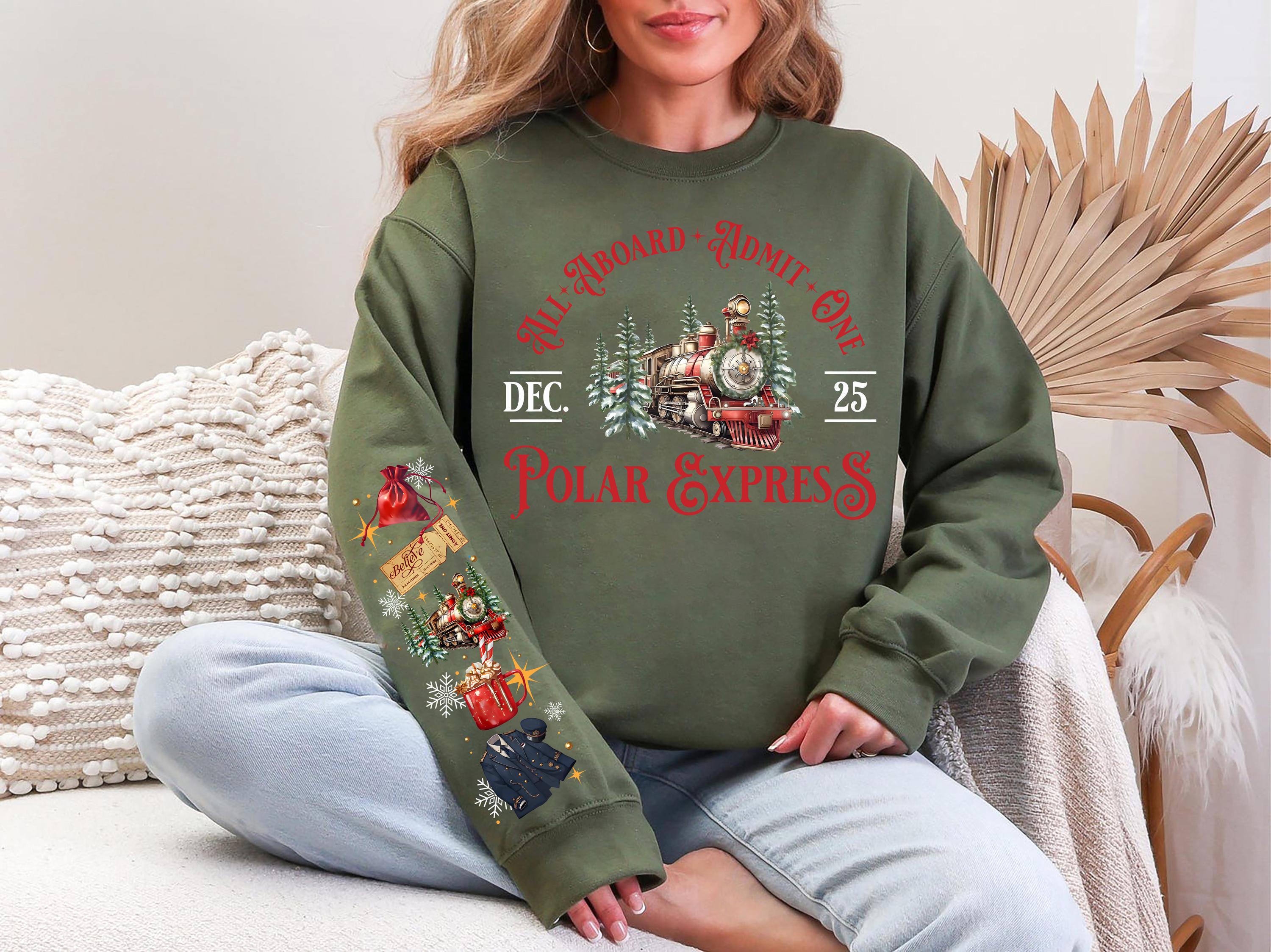 Vintage Polar Express Sweatshirt Retro Christmas Movie Shirt Holiday Crewneck