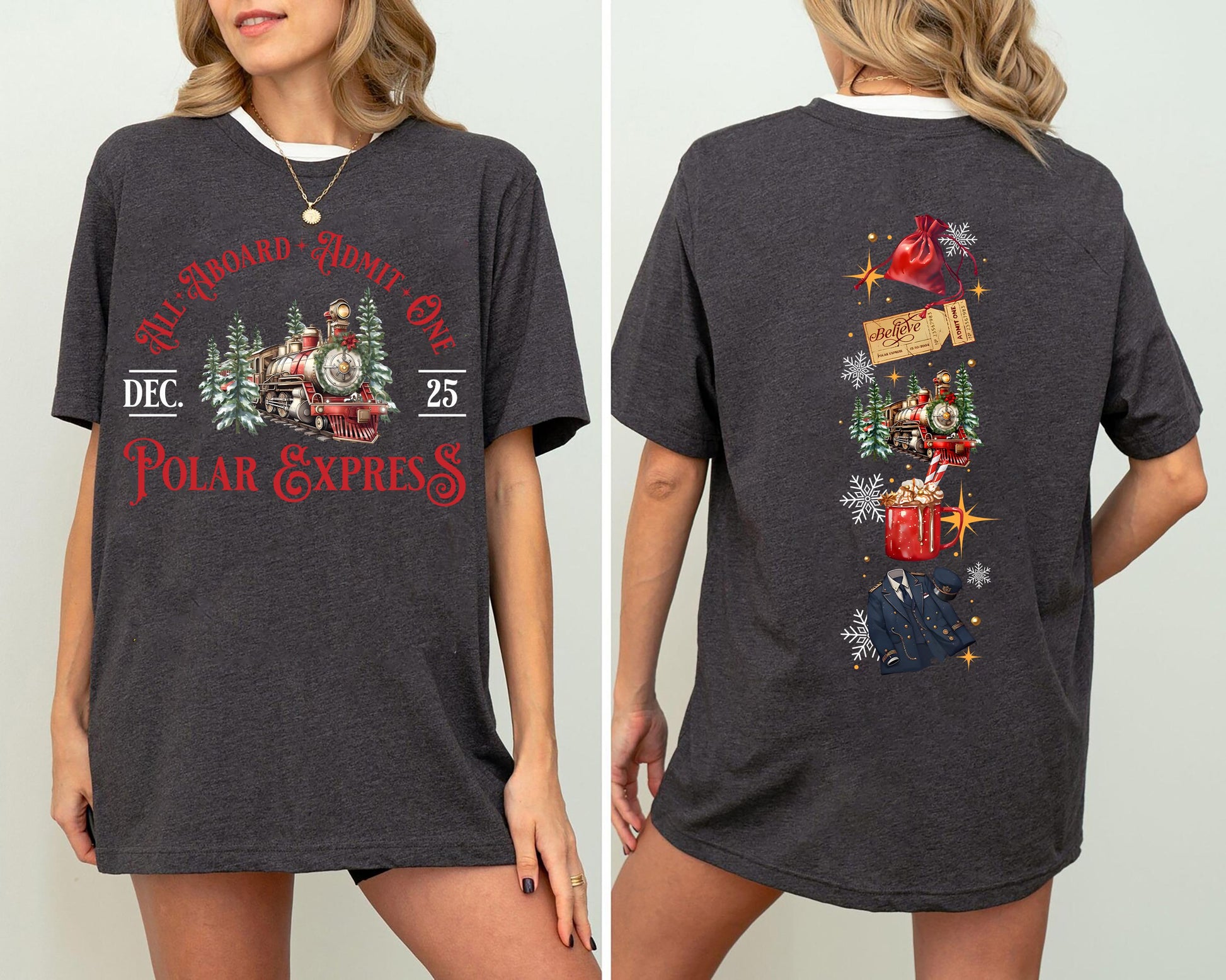 Vintage Polar Express Sweatshirt Retro Christmas Movie Shirt Holiday Crewneck