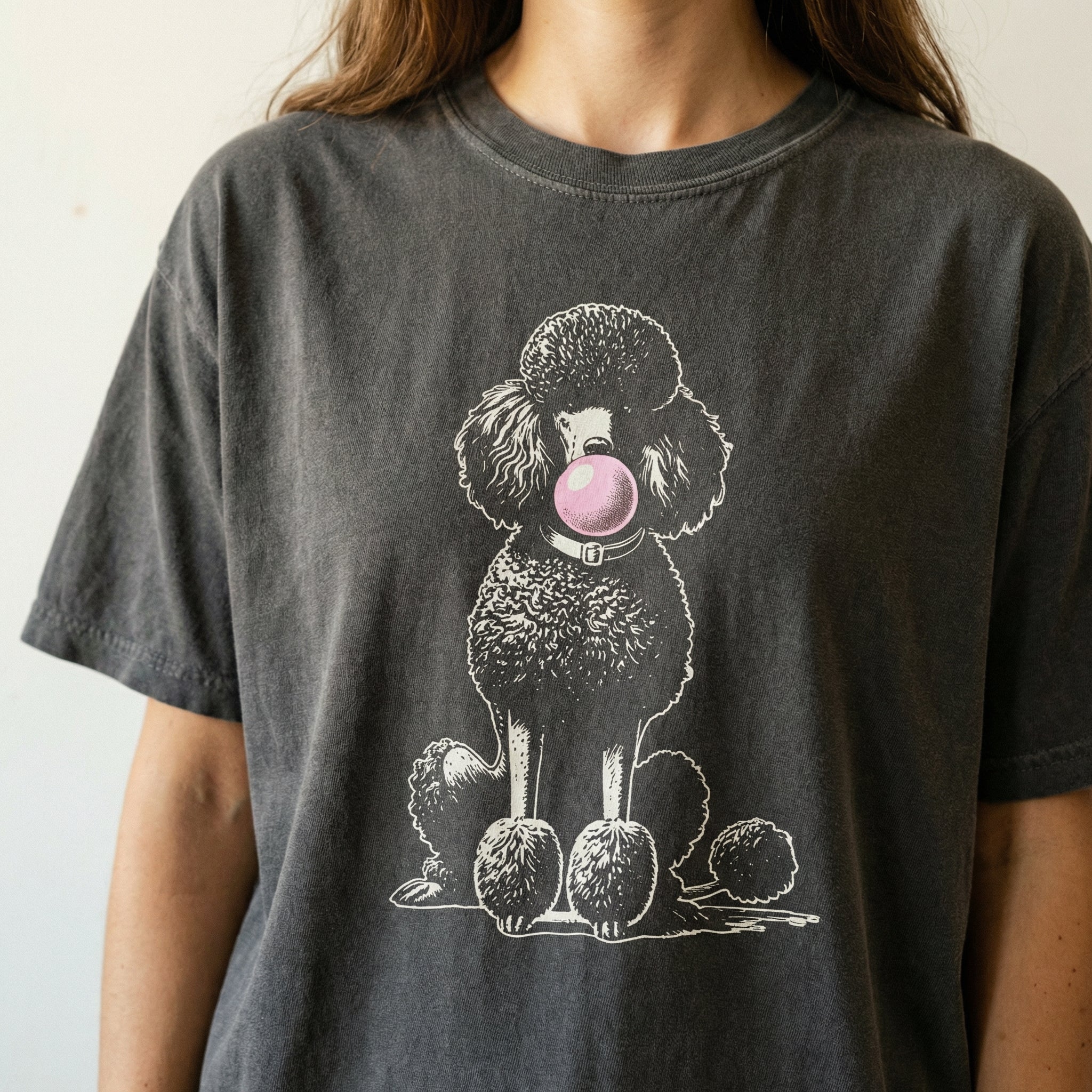 Vintage Poodle Bubble Gum T-Shirt – Funny Dog Graphic Tee