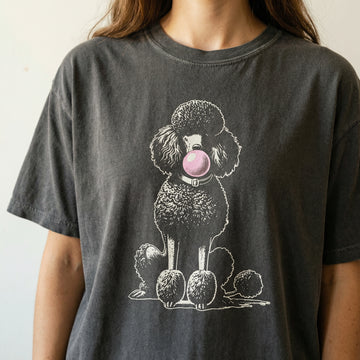 Vintage Poodle Bubble Gum T-Shirt – Funny Dog Graphic Tee