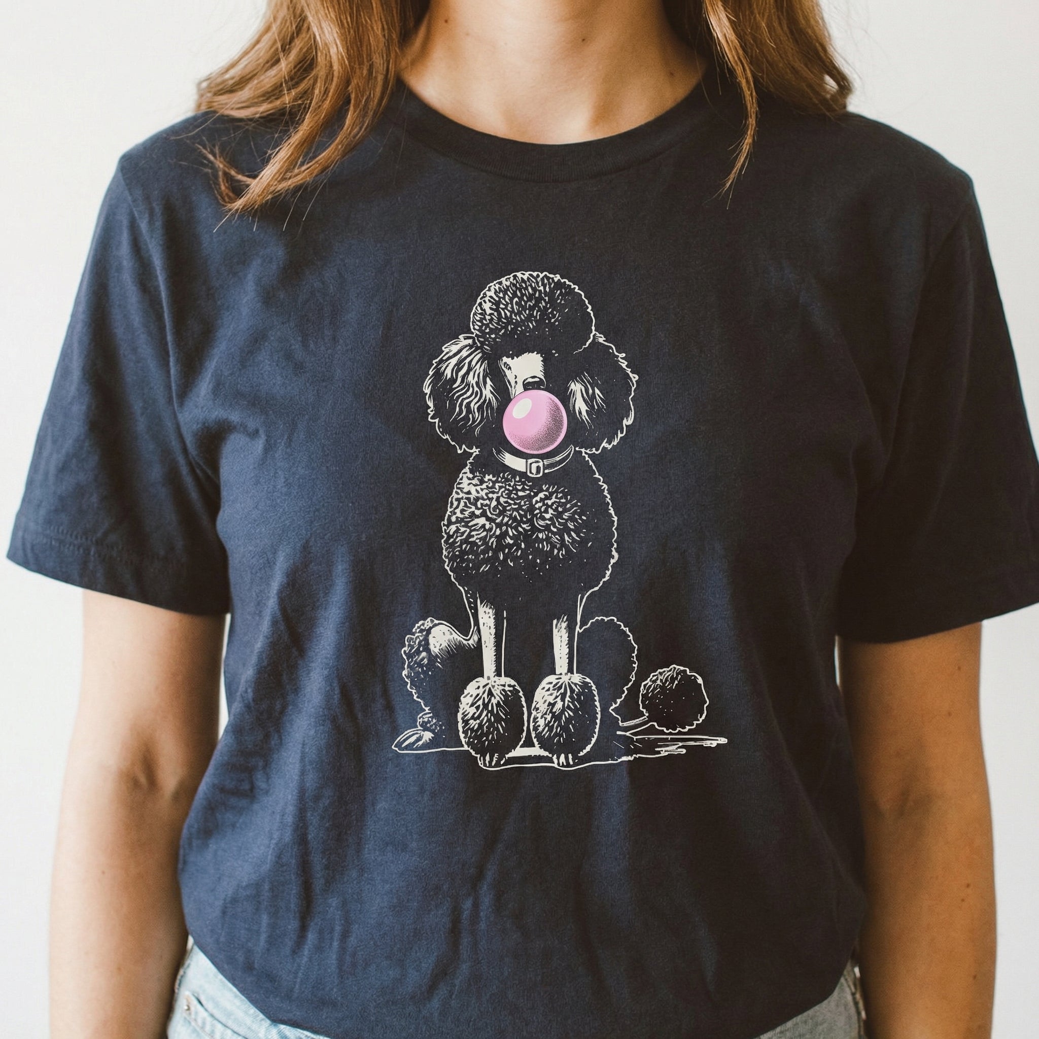 Vintage Poodle Bubble Gum T-Shirt – Funny Dog Graphic Tee