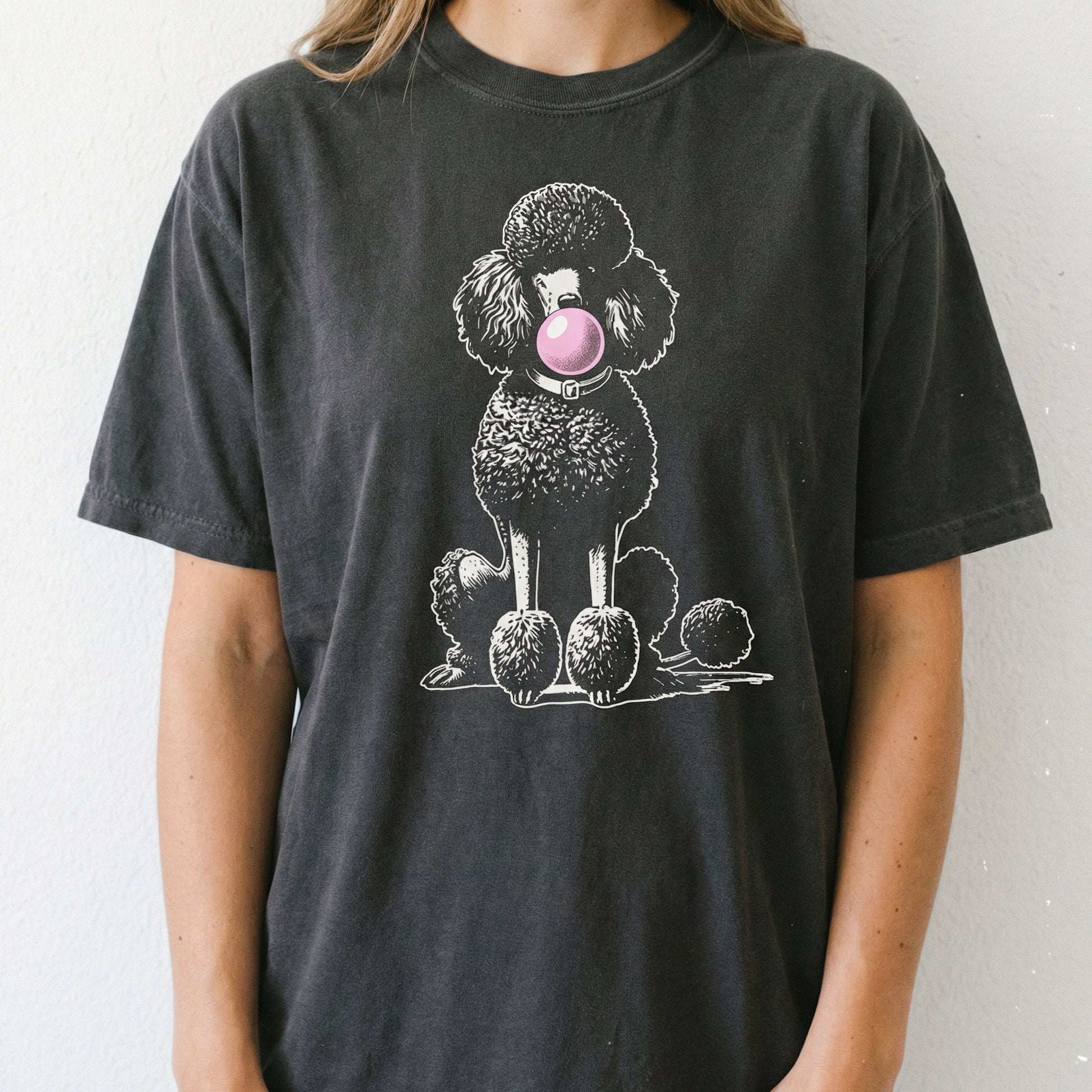Vintage Poodle Bubble Gum T-Shirt – Funny Dog Graphic Tee