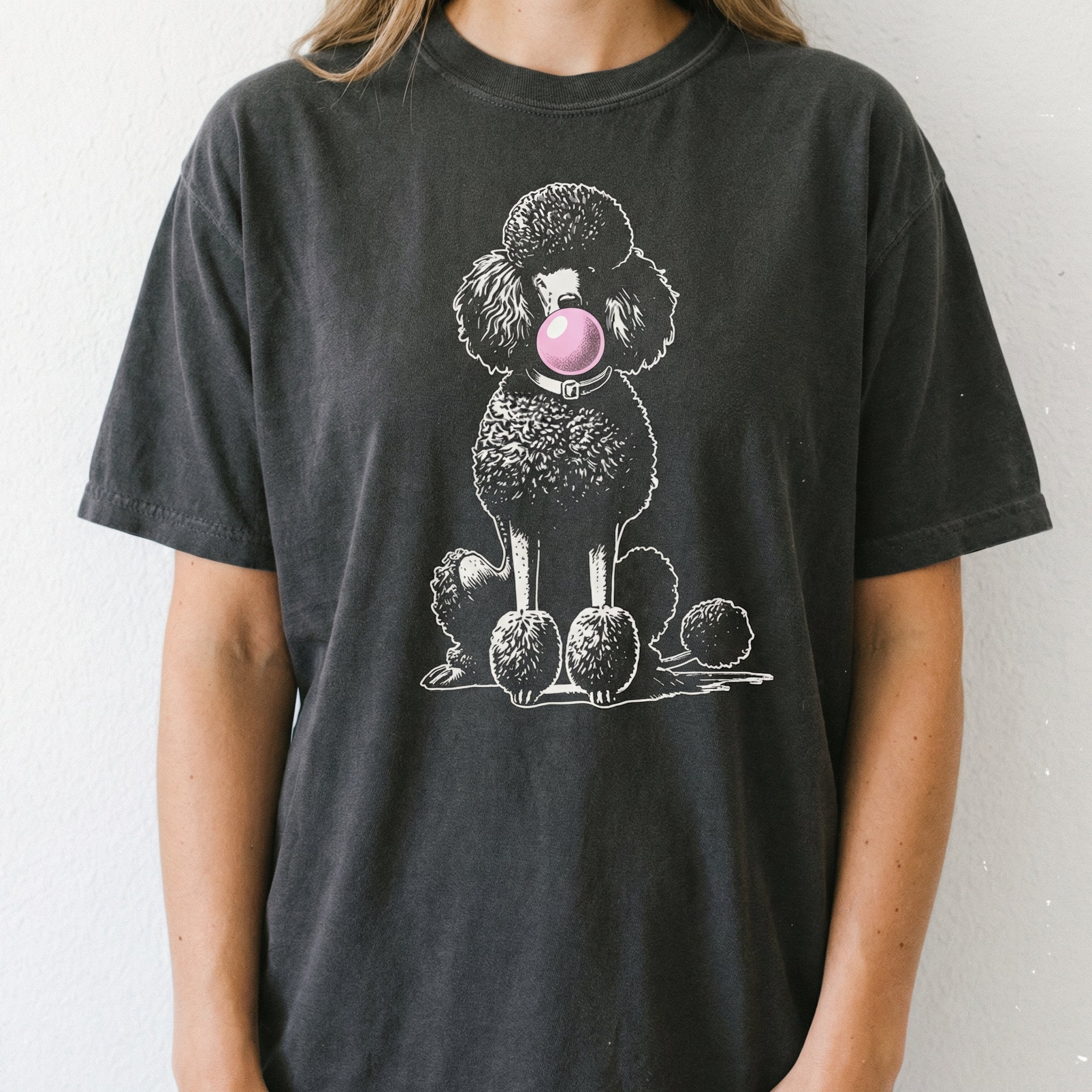 Vintage Poodle Bubble Gum T-Shirt – Funny Dog Graphic Tee