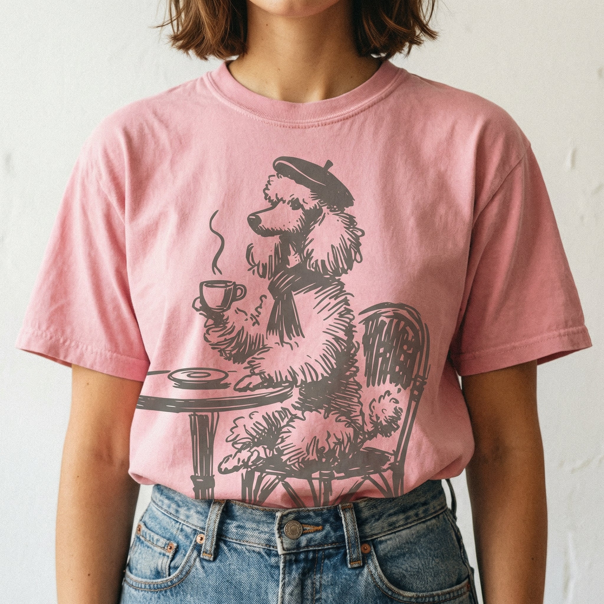 Vintage Poodle Paris T-Shirt – Funny French Dog Graphic Tee
