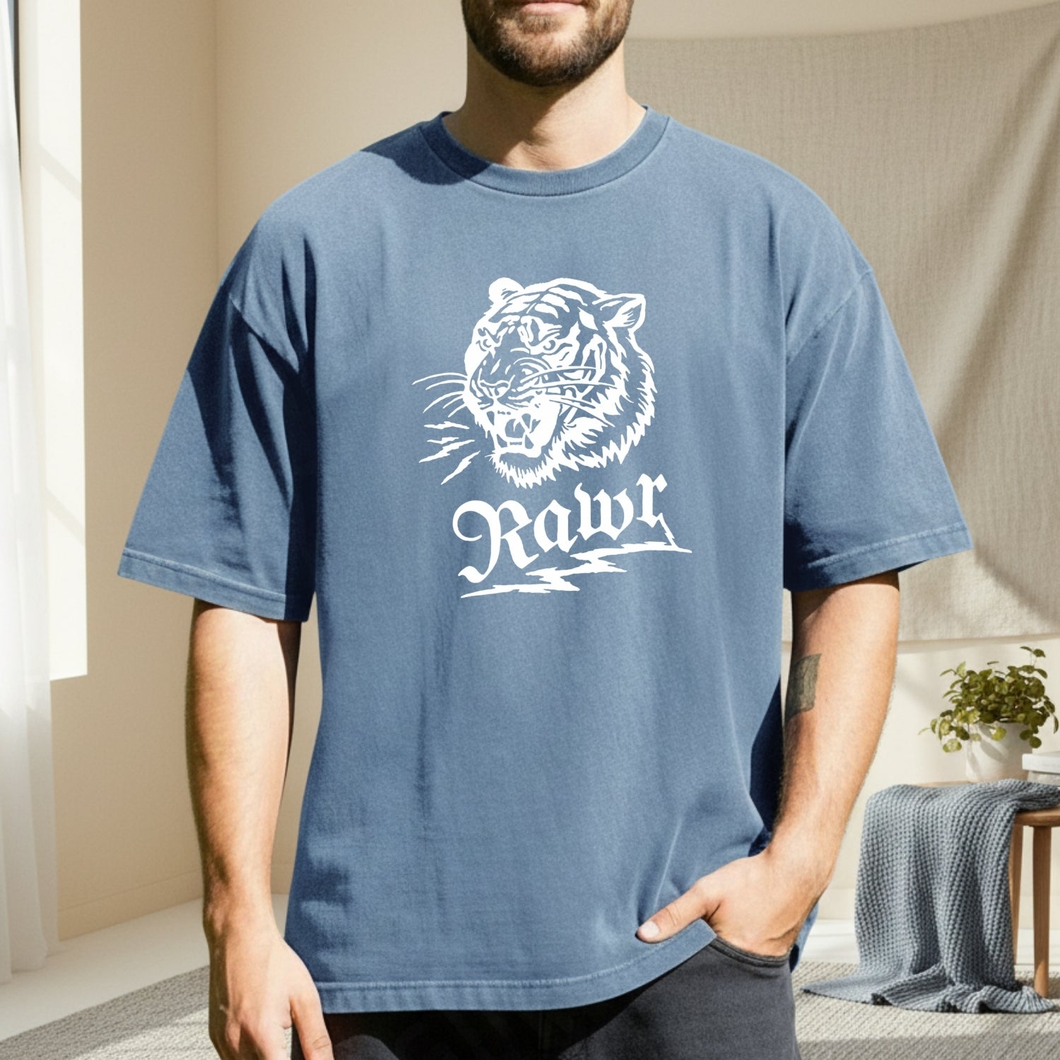 Vintage Rawr Roaring Tiger T-Shirt - Retro 90s Grunge Wild Animal Graphic Tee